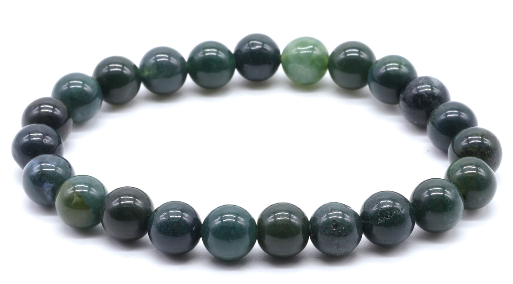 Bracelet Agate Mousse perles 8mm