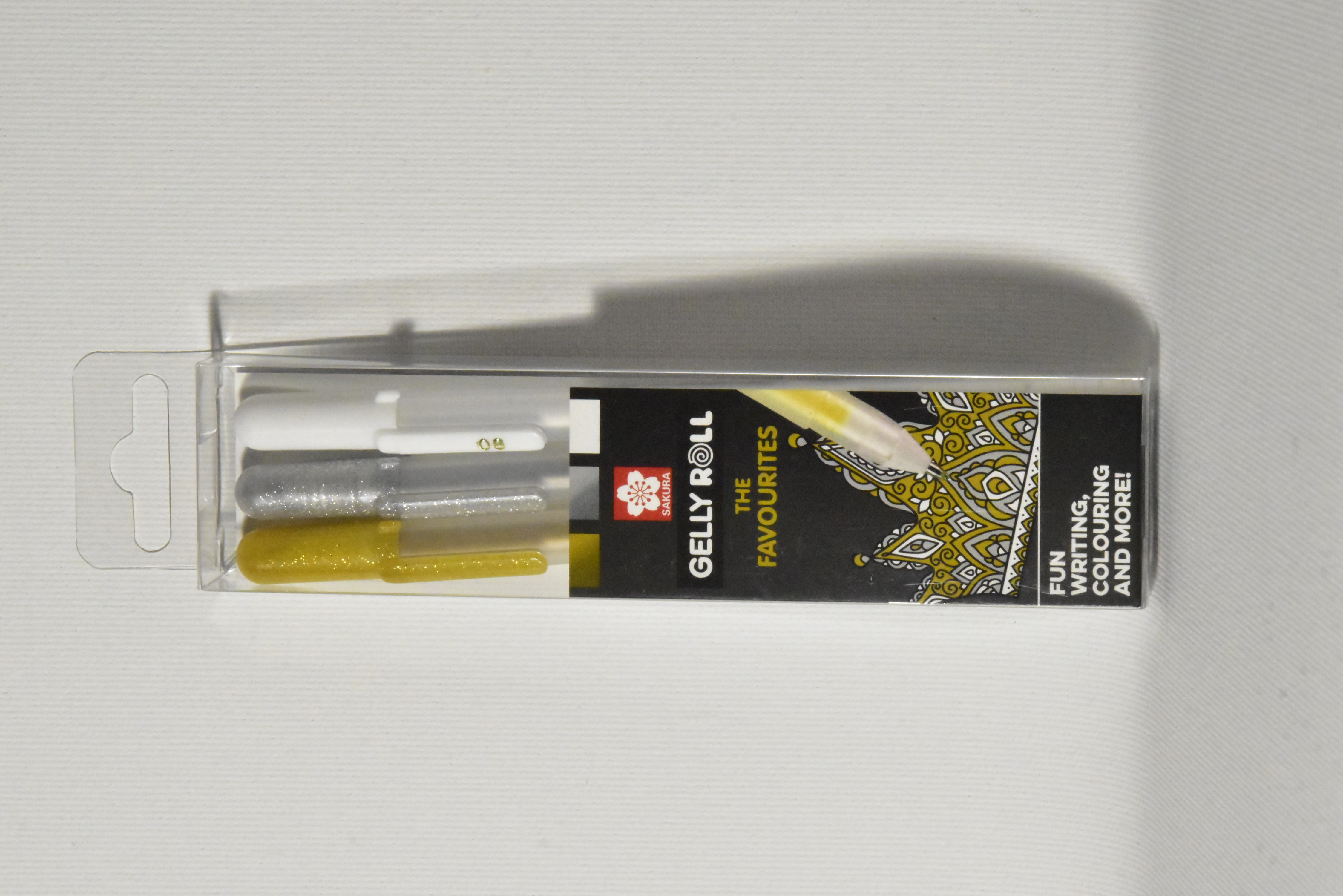 SAKURA Set 3 penne GELLY ROLL, oro, argento e bianco
