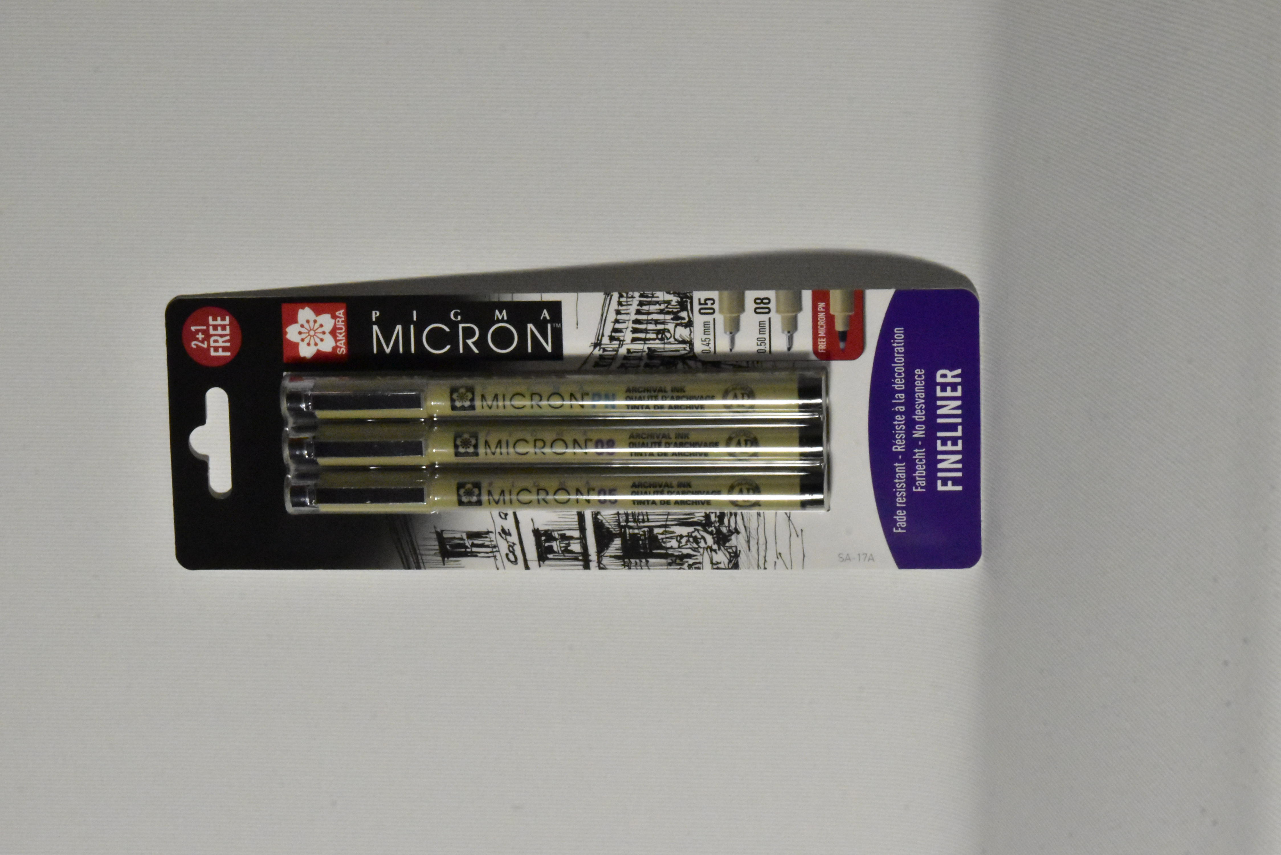 SAKURA Set Fineliner Penne PIGMA MICRON 05 08 PN 3 PZ 