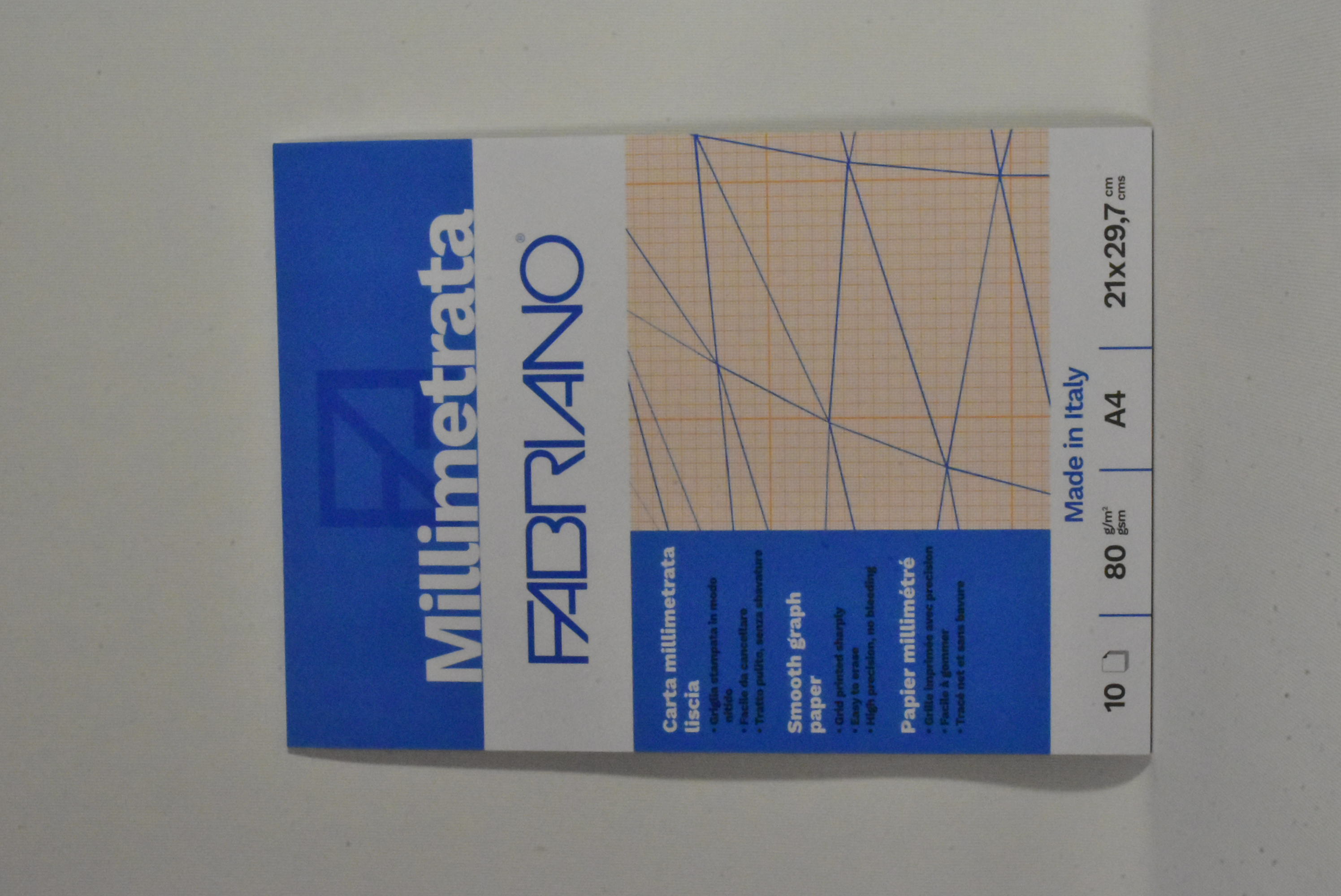 Fabriano Blocco carta millimetrata  A4 10 fg 80 gr
