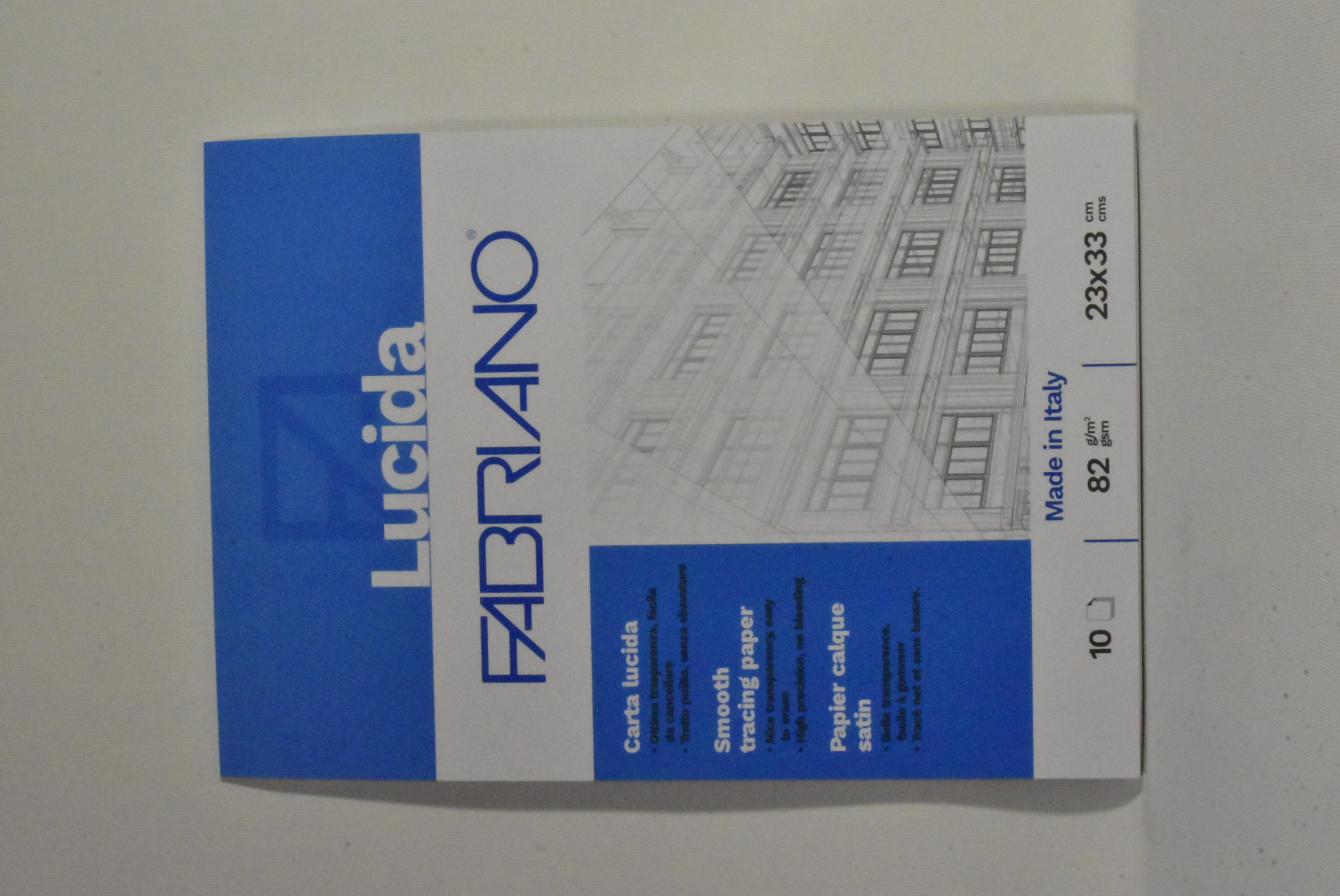 Fabriano Blocco carta disegno tecnico LUCIDA 10 fg 82 gr