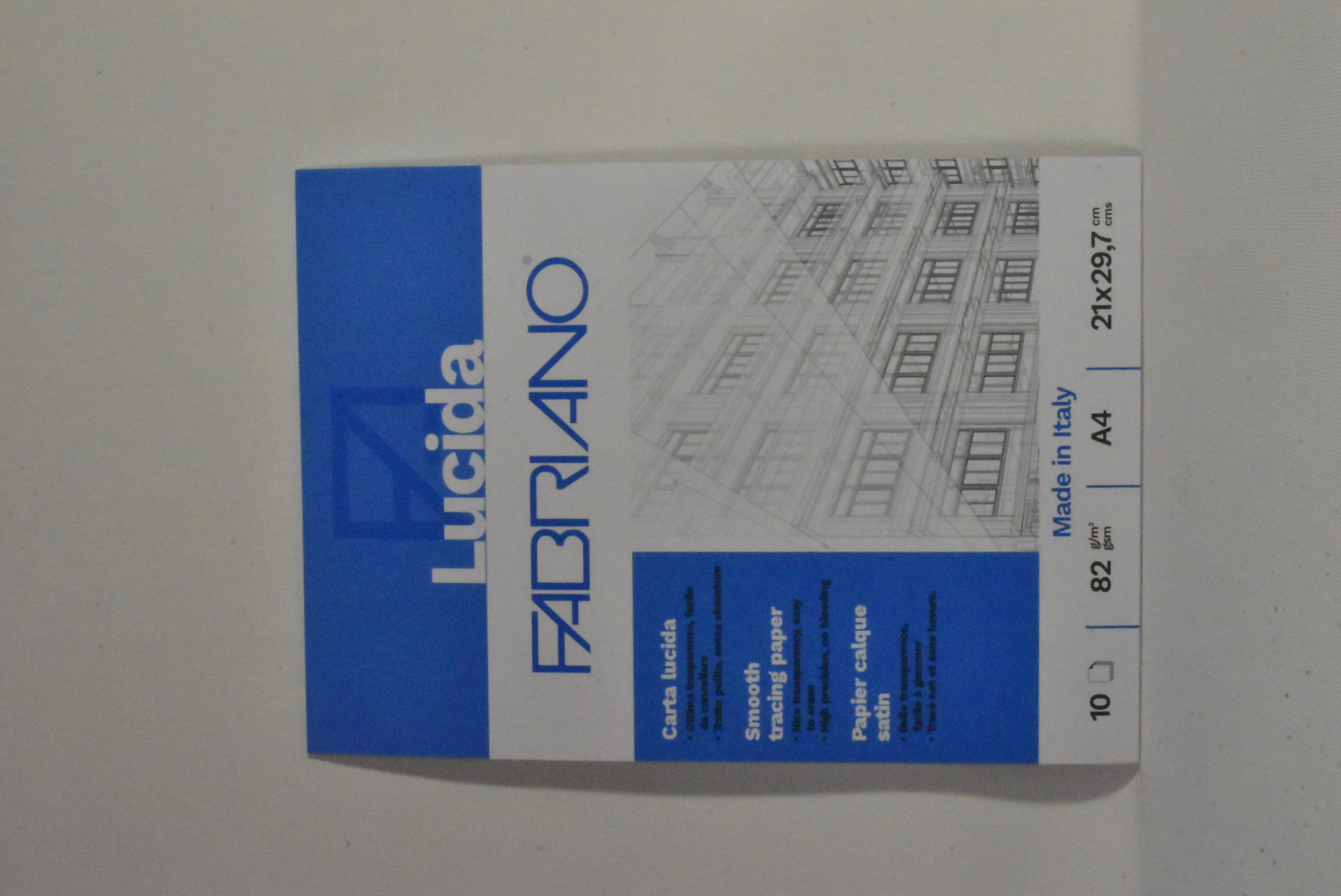 Fabriano Blocco carta disegno tecnico LUCIDA 10 fg 82 gr