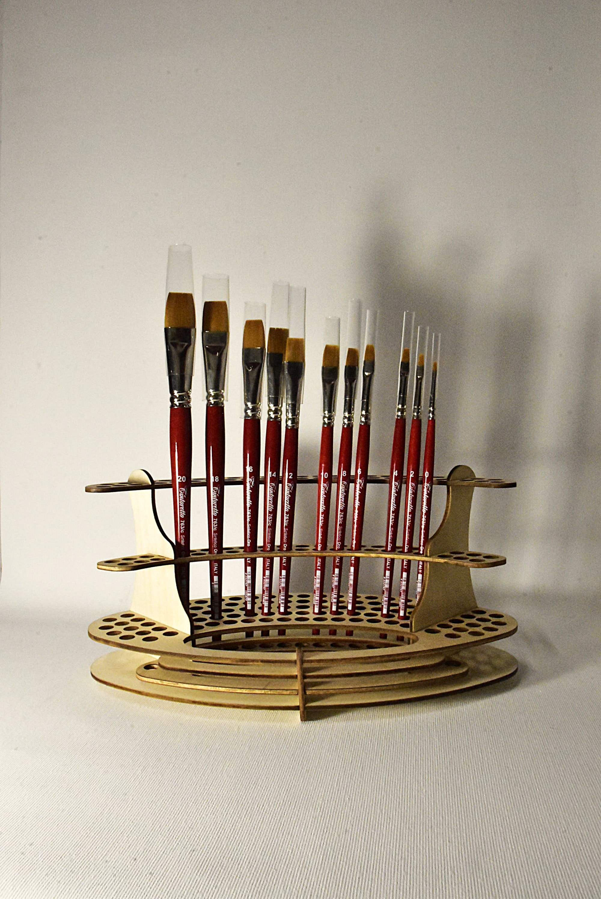 Tintoretto 763/c Pennello Sintetico Oro Piatto Versatile per Tratti Larghi e Dettagli acquerello