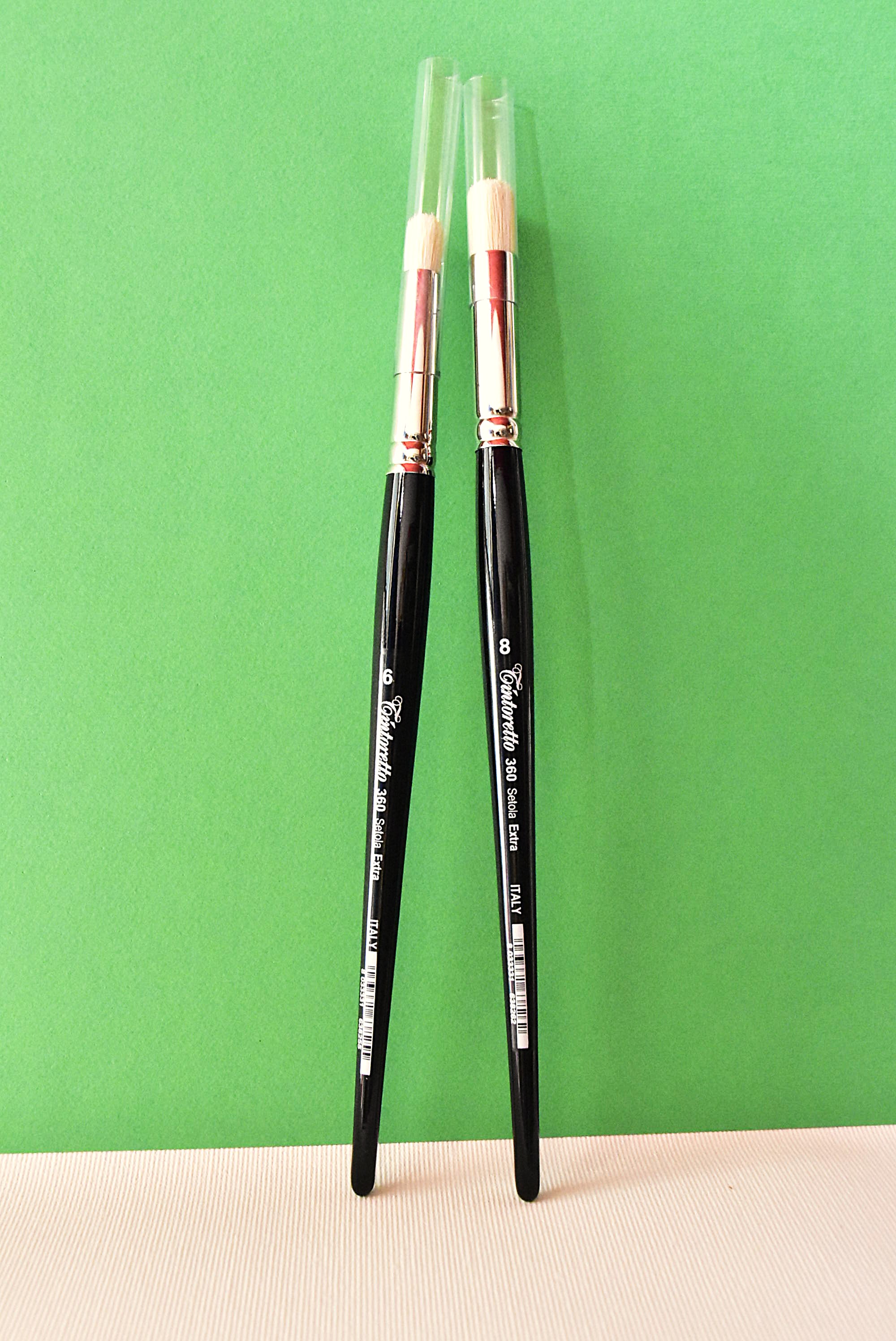 Tintoretto 360 Pennello Tondo Bombato Setola Extra Manico Corto Ergonomico