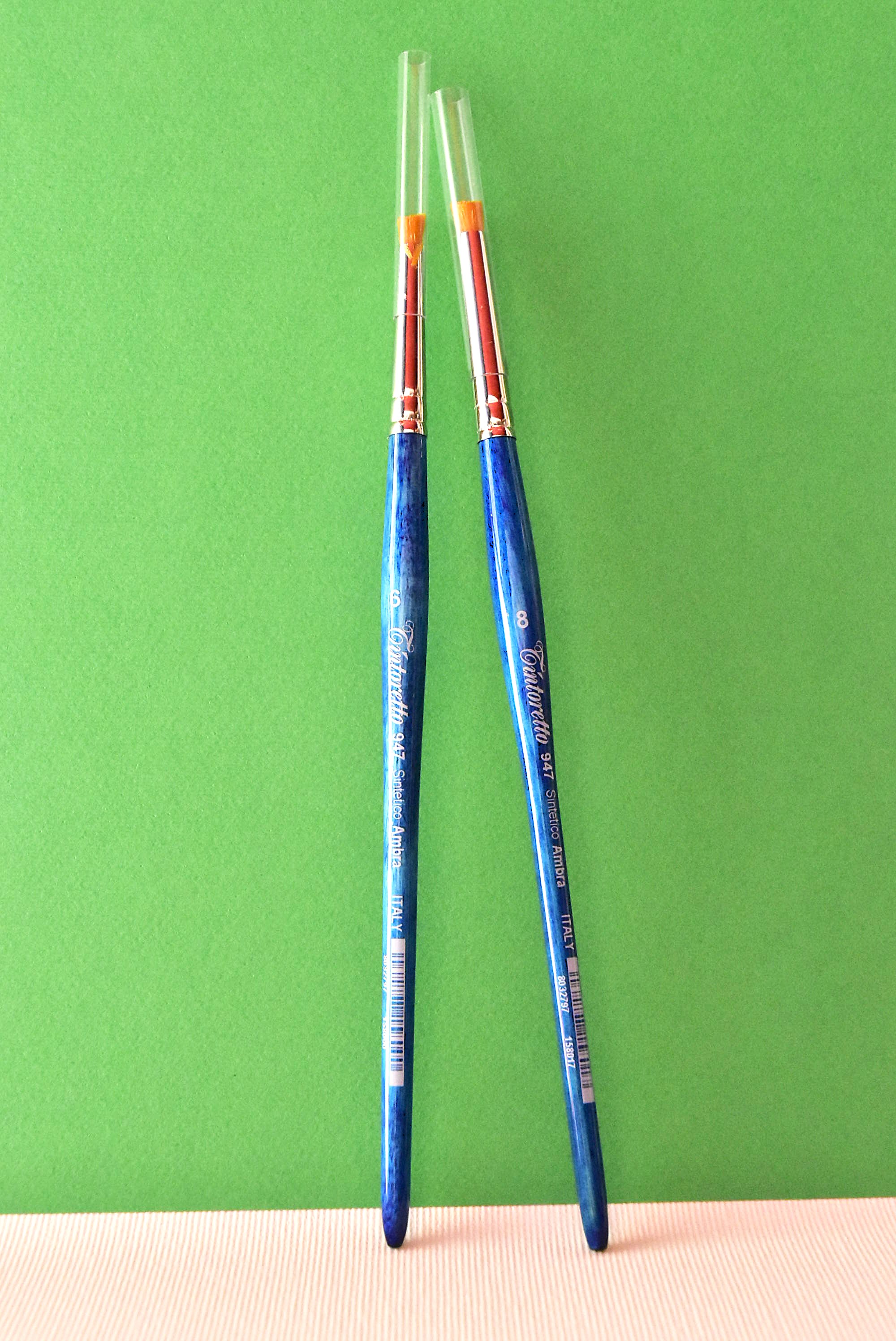 Tintoretto 947 Pennello tondo angolare sintetico ambra manico  corto