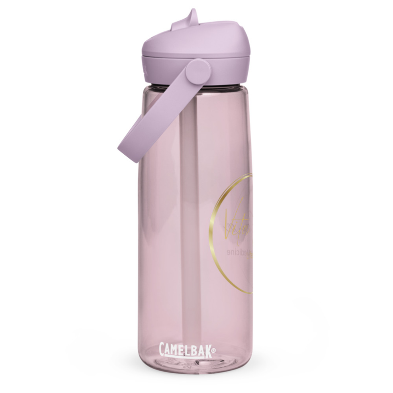 Flip straw water bottle
