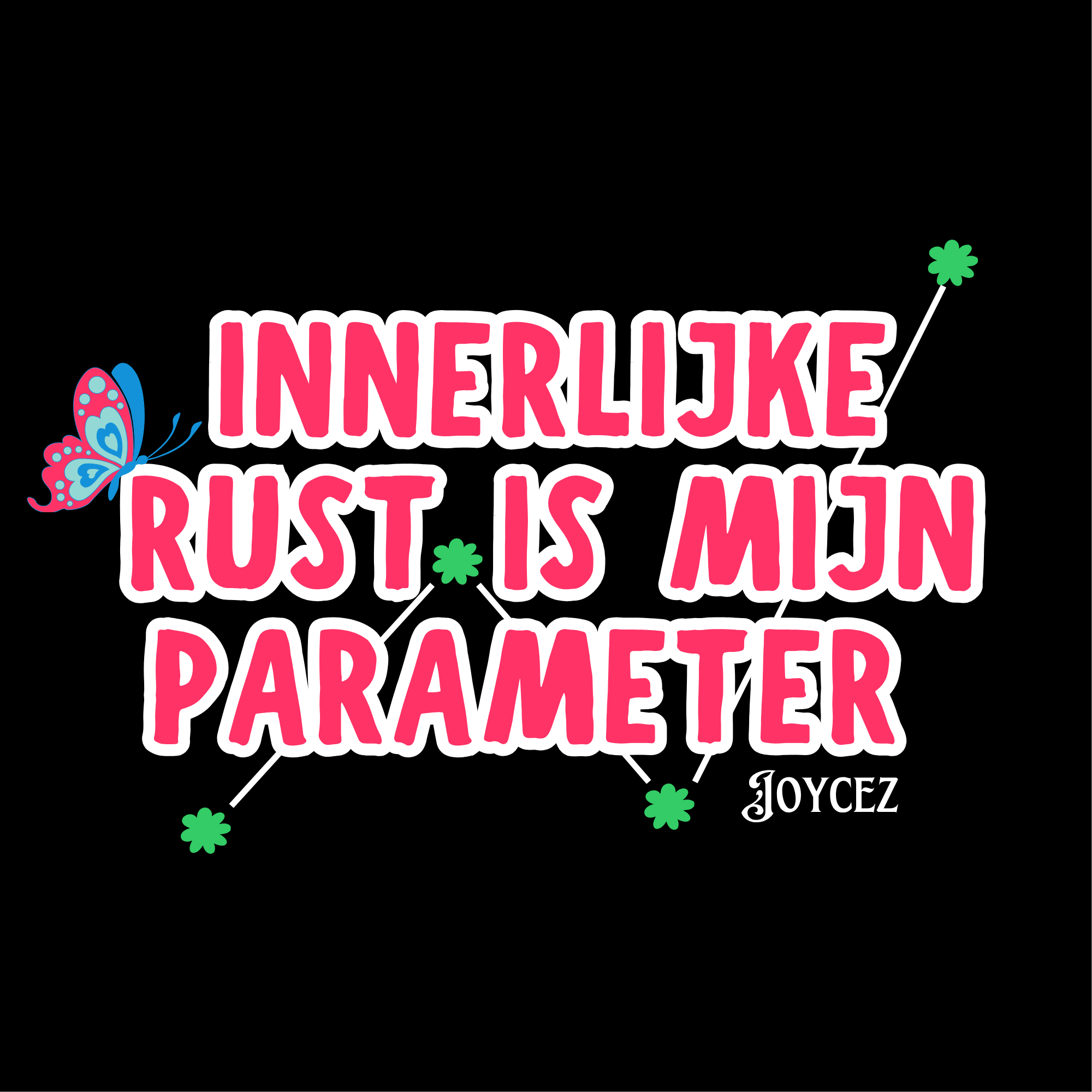 Zwarte canvastas met innerlijke rust Joycez