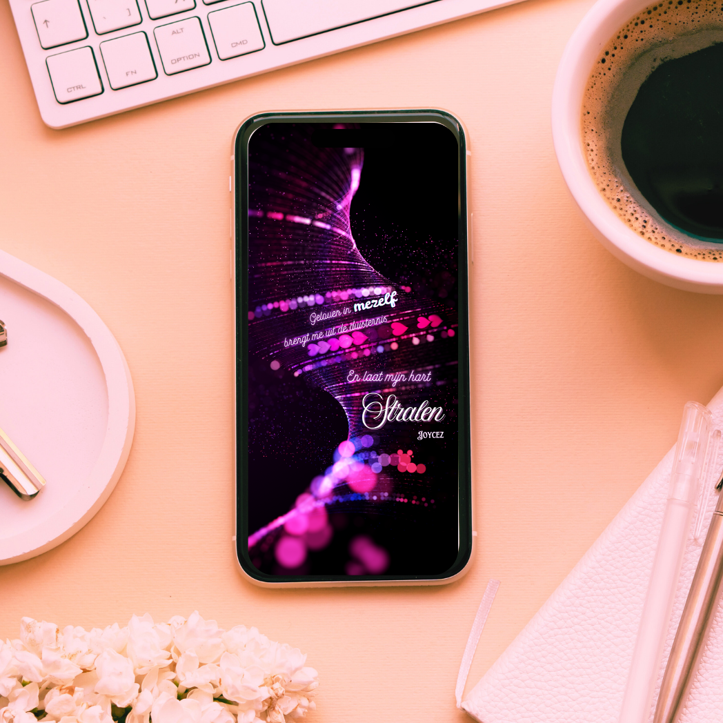 Smartphone Achtergrond roze met quote