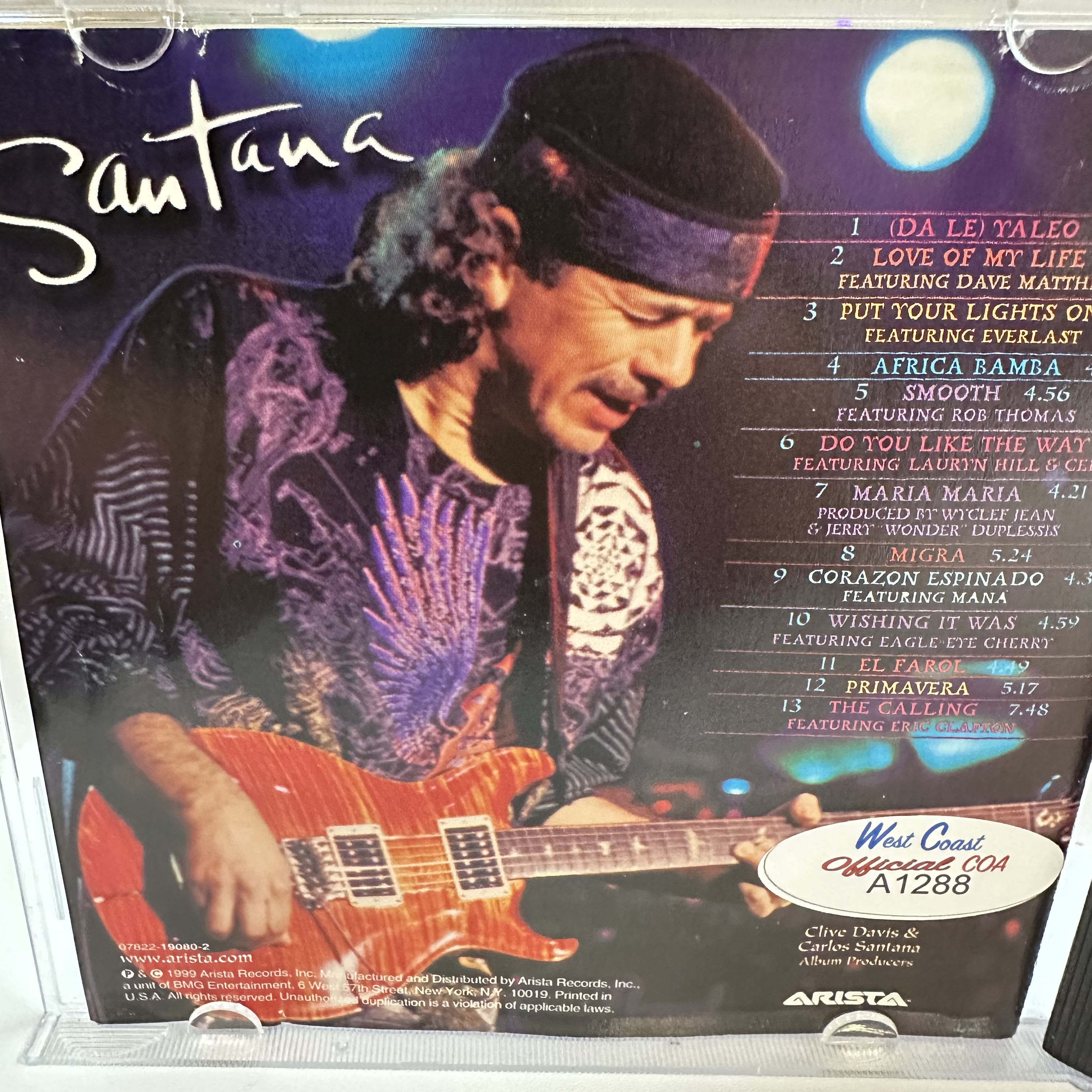 A1288 Carlos Santana supernatural signed autograph CD