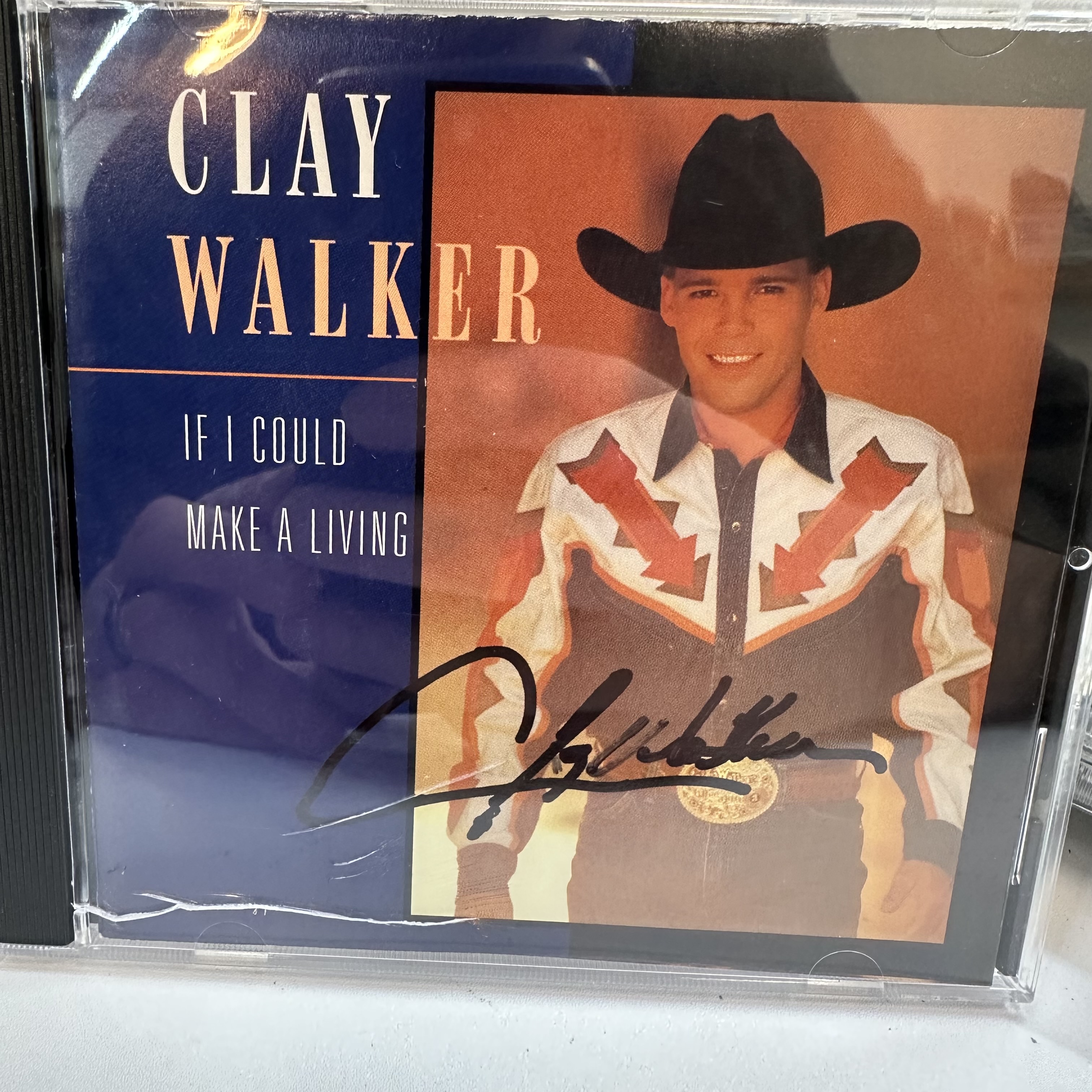 A1275 Clay Walker autographed If I could make a livin CD booklet