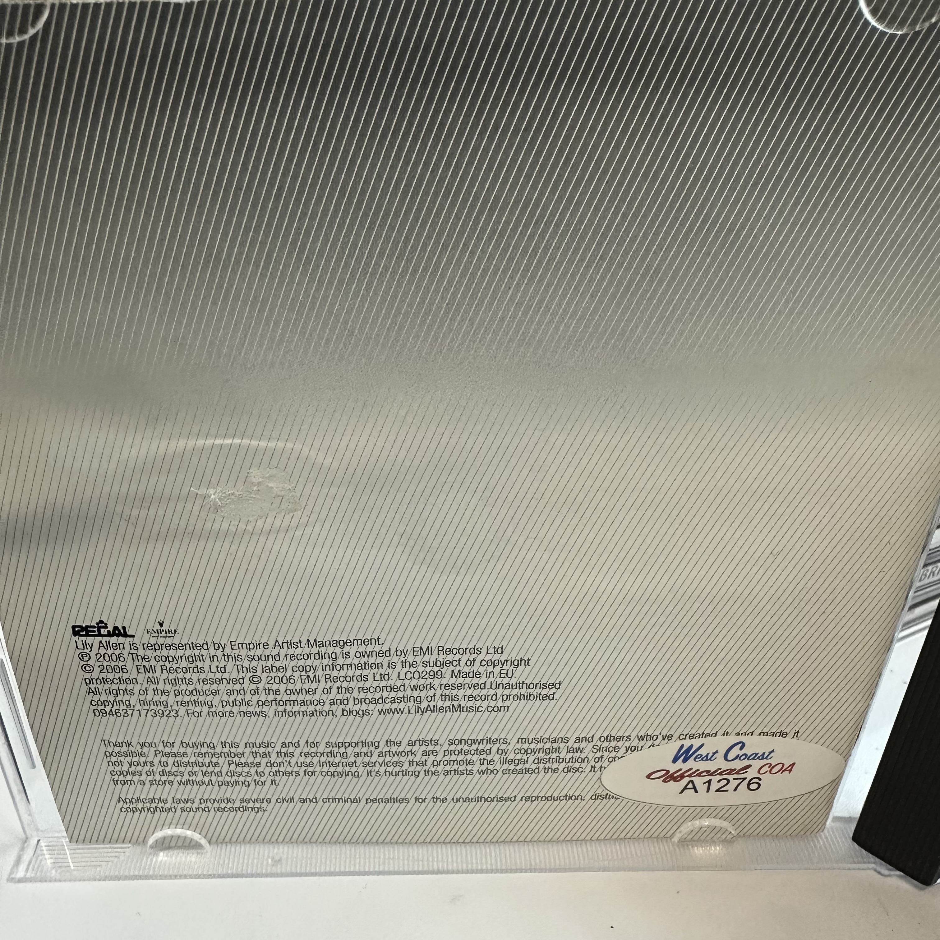 A1276 Lily Allen signed CD booklet