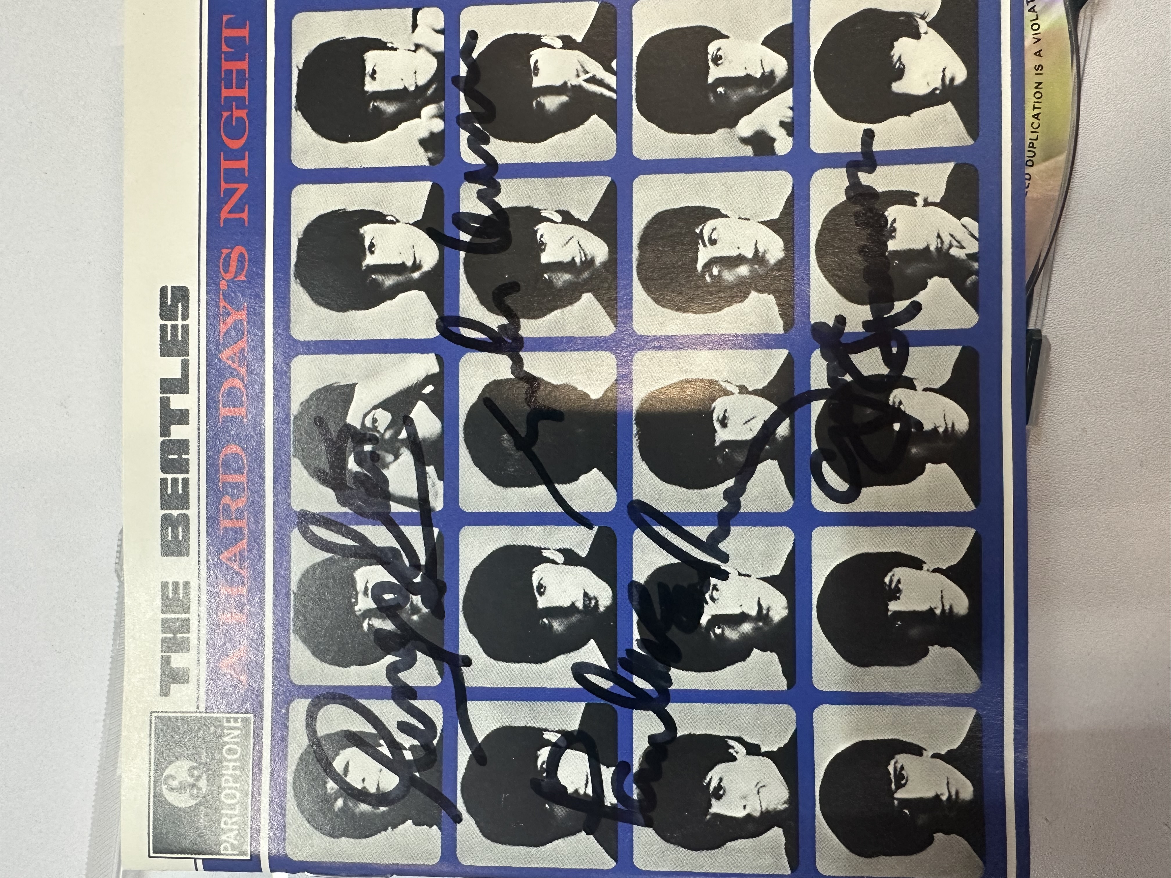 A1364 The Beatles a hard days night signed autograph CD booklet signed by all four members