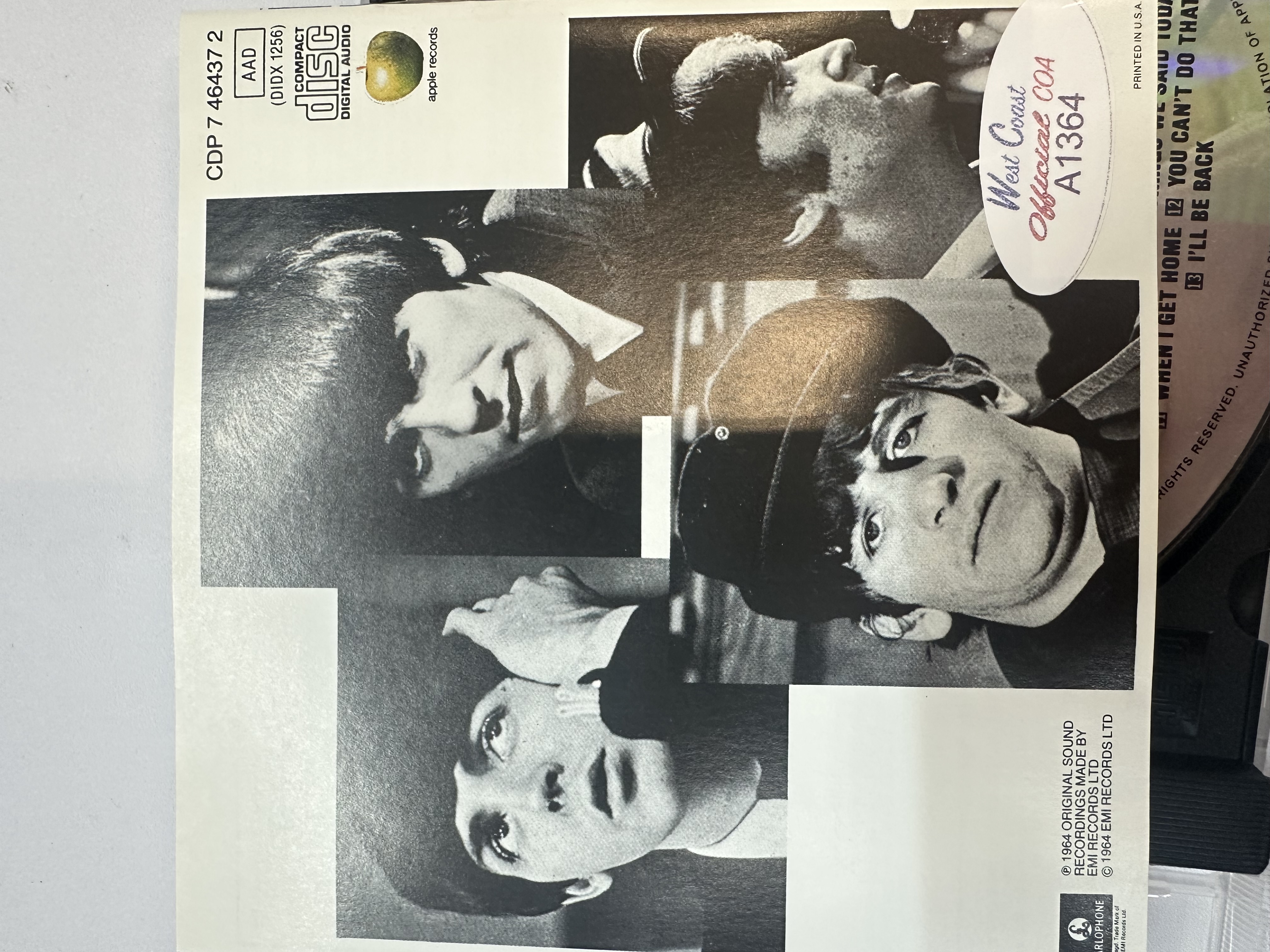 A1364 The Beatles a hard days night signed autograph CD booklet signed by all four members