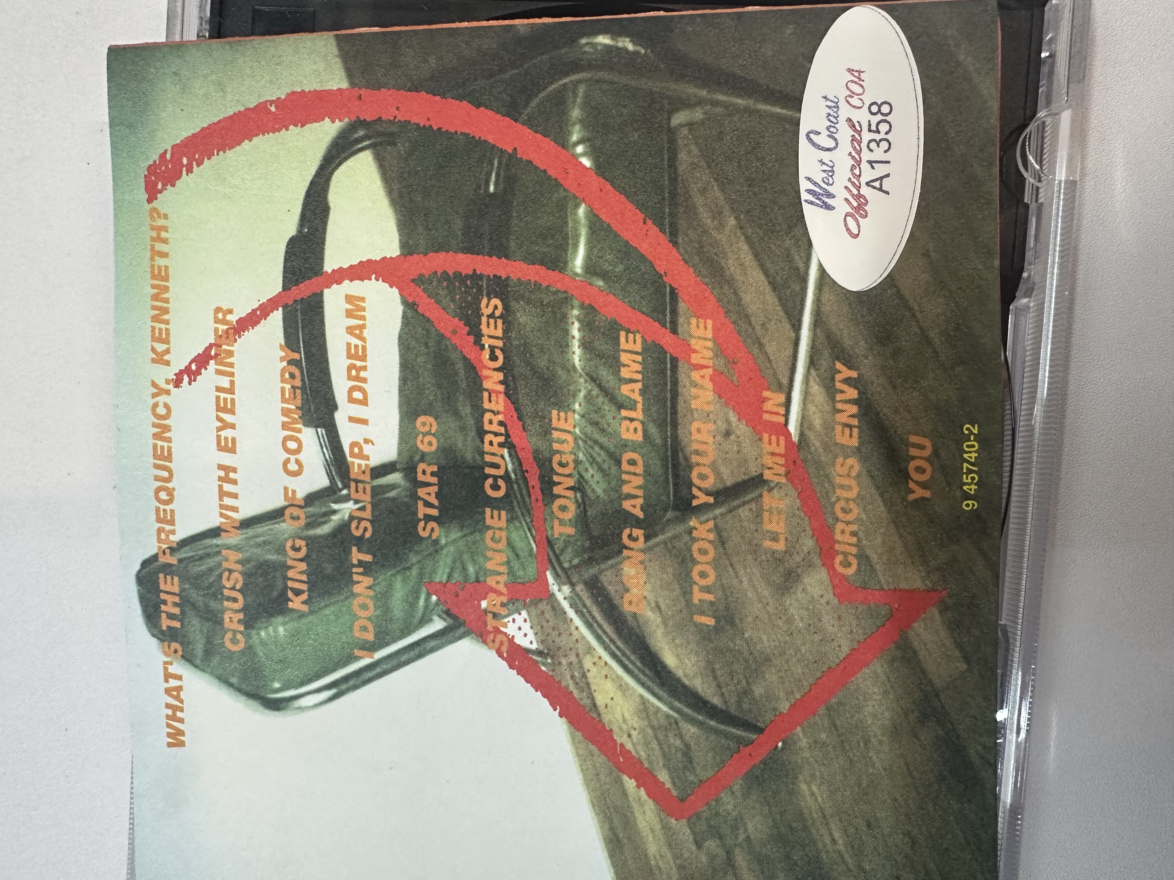 A1358 R.E.M. signed autograph CD booklet