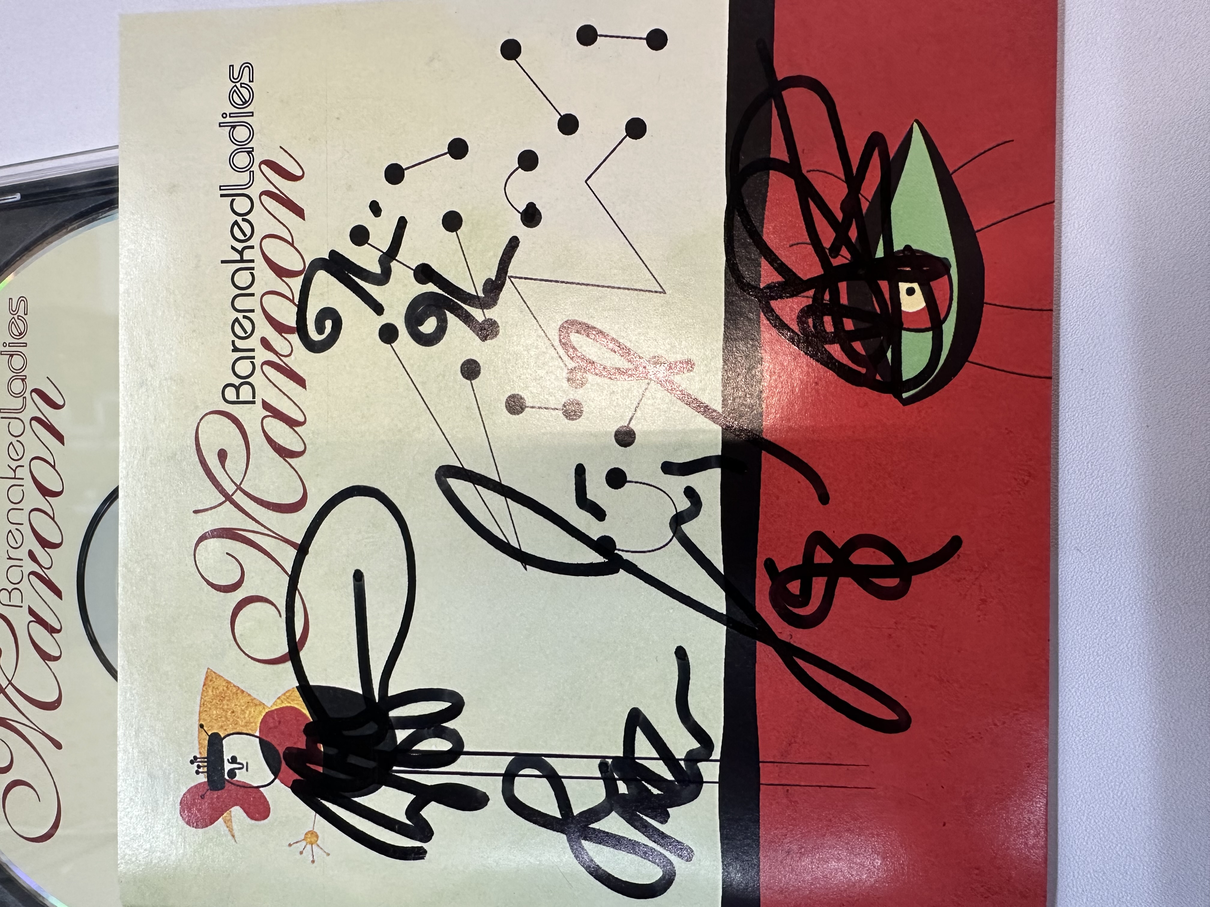 A1373 Barenaked Ladies maroon signed autograph CD booklet signed by all members of the band