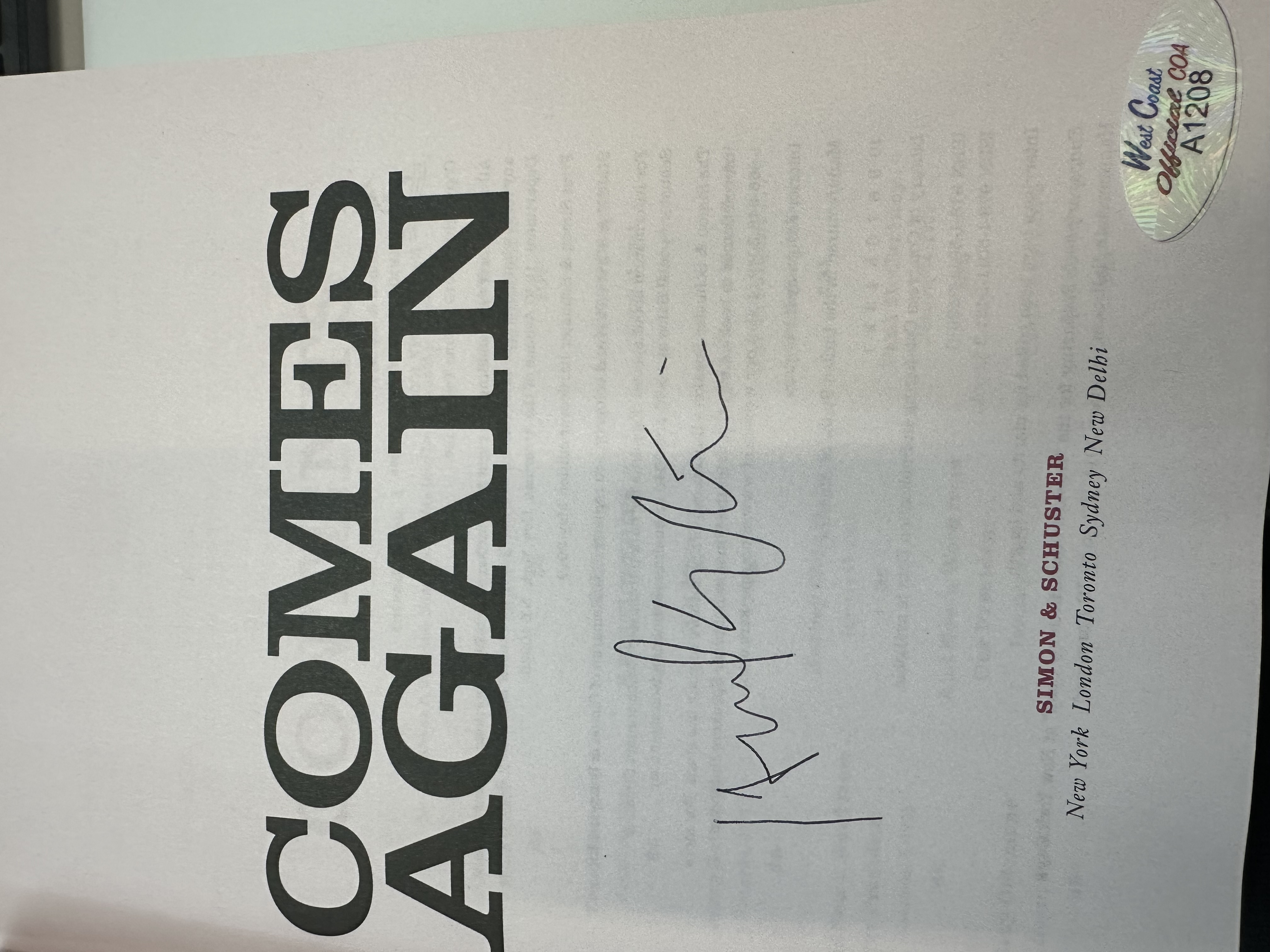 A1208 Howard Stern comes again signed autograph book