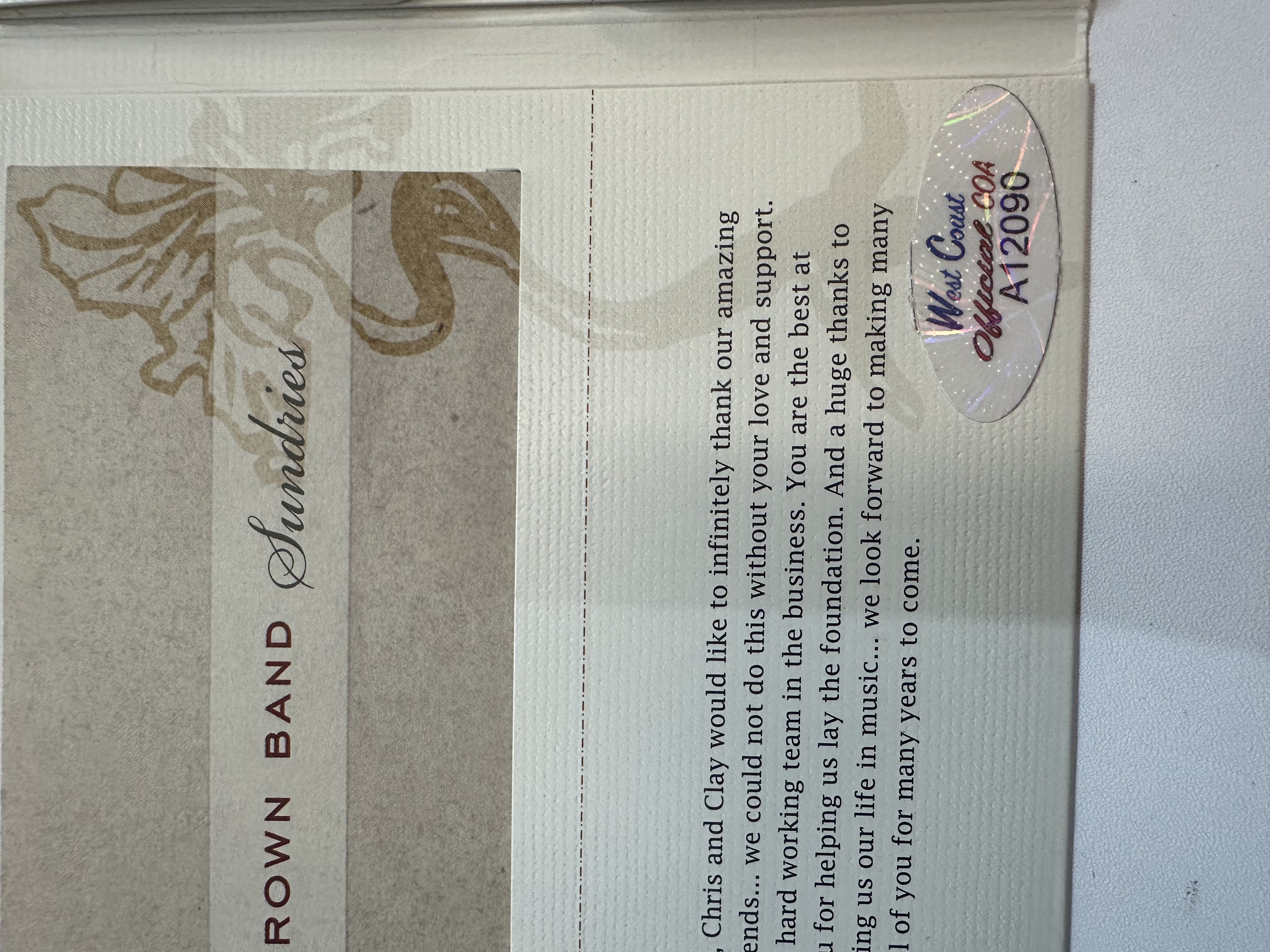 A12090 Zac Brown Band, you get what you give signed album cover signed by Zac Brown