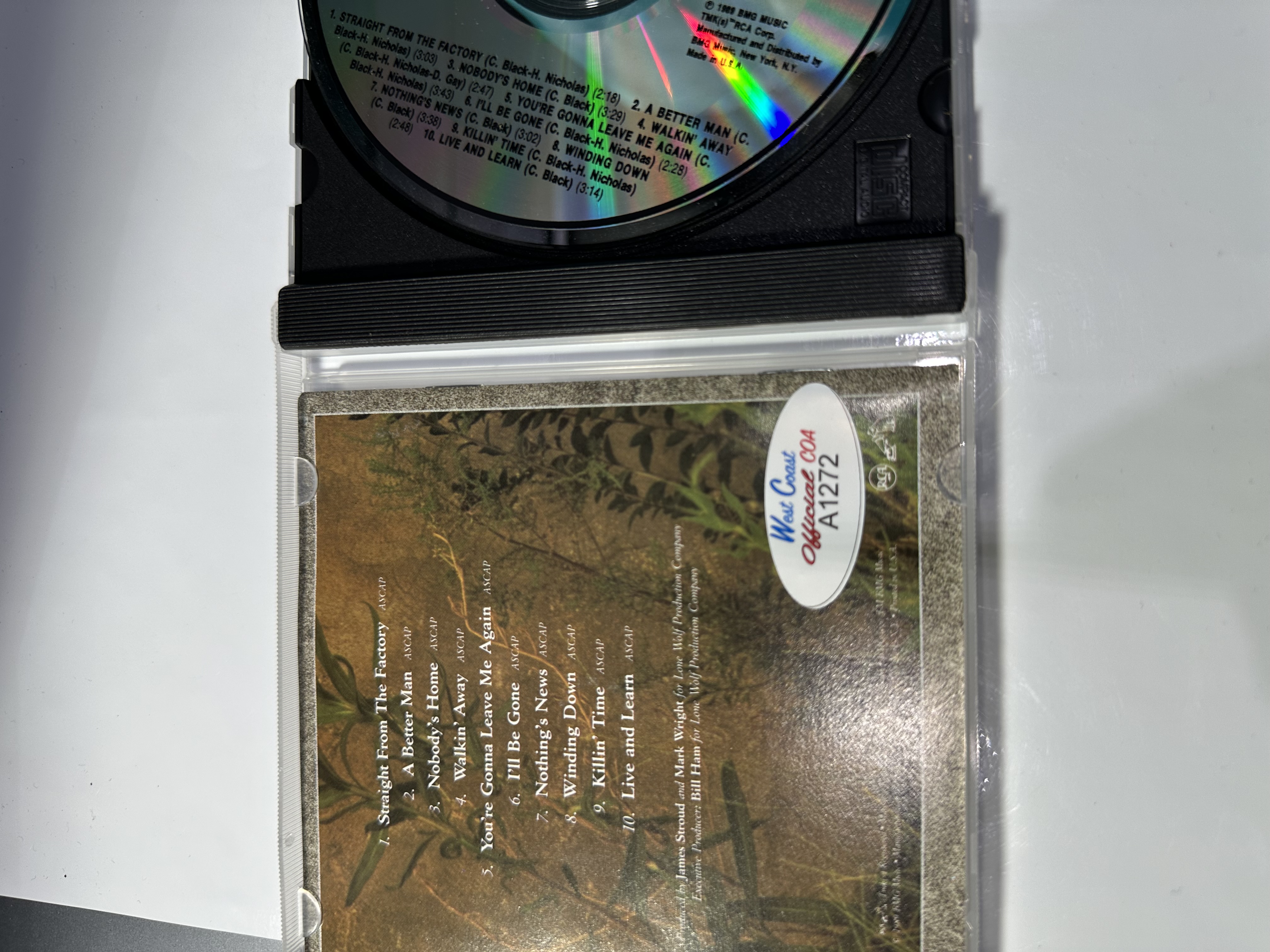 A1272 Clint Black killing time signed autographed CD