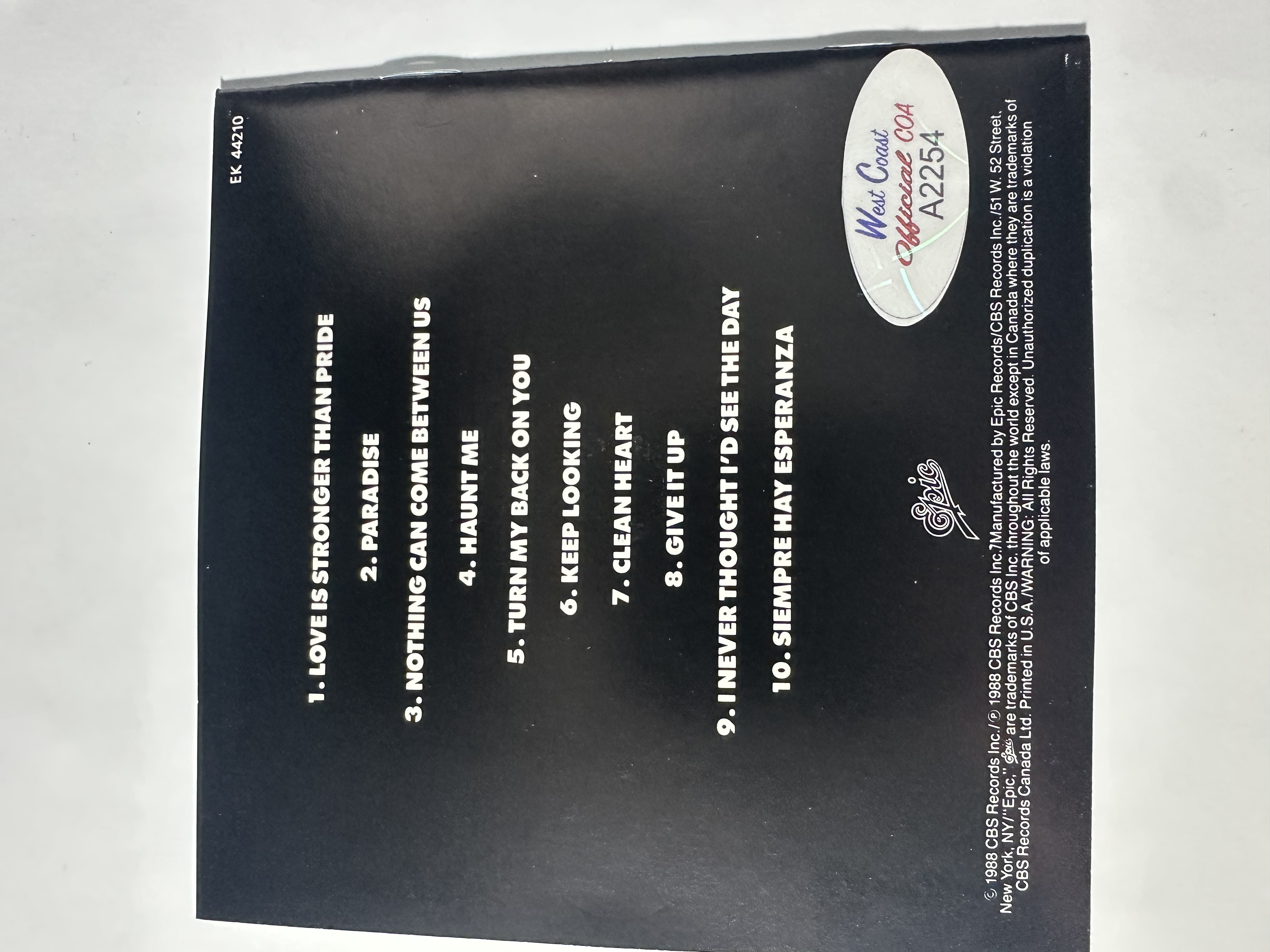 A2254 Sade stronger than pride signed, autographed CD booklet