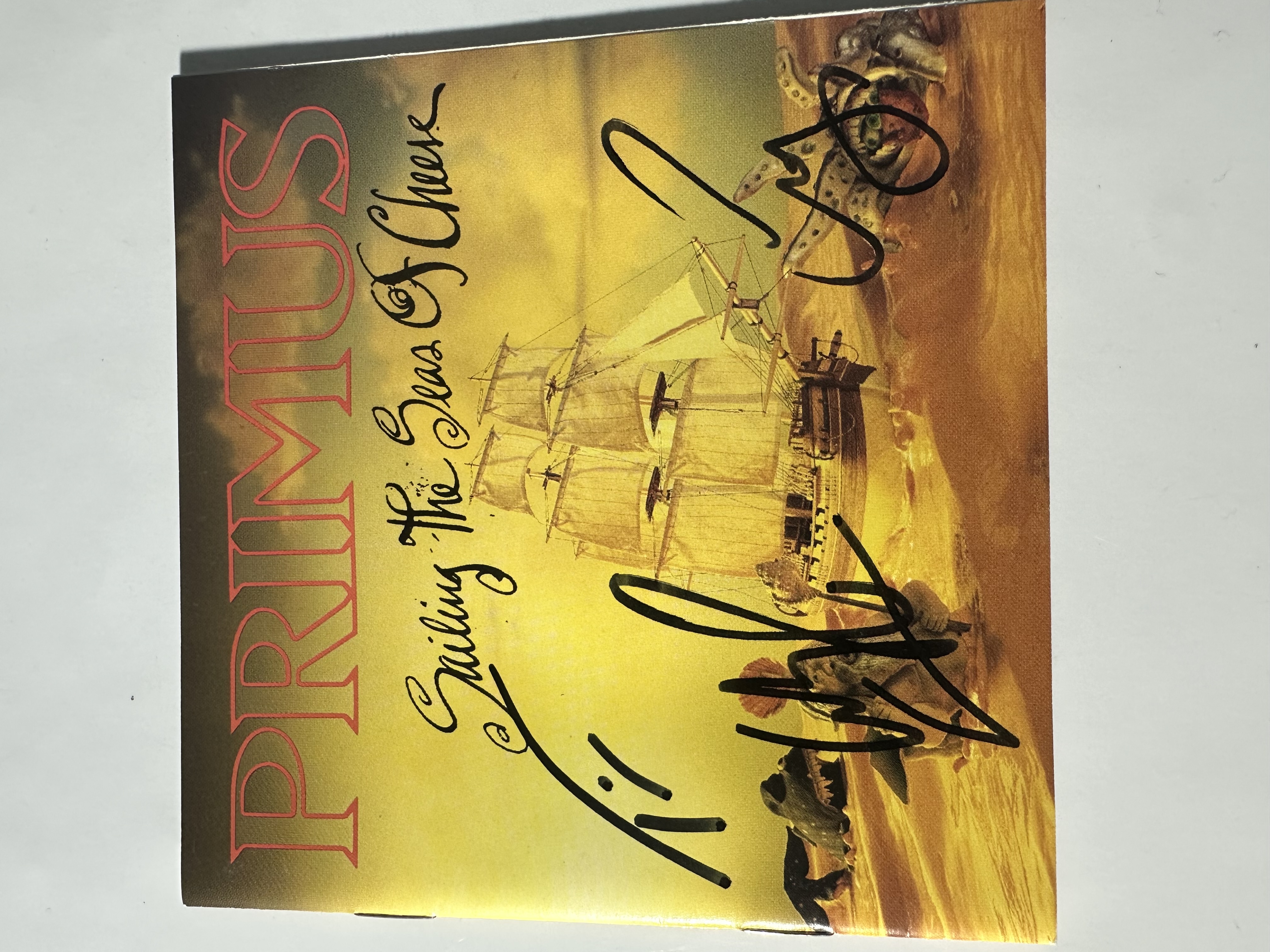 A2266 Primus sailing the sea of cheese, signed, autograph, CD booklet signed by full band