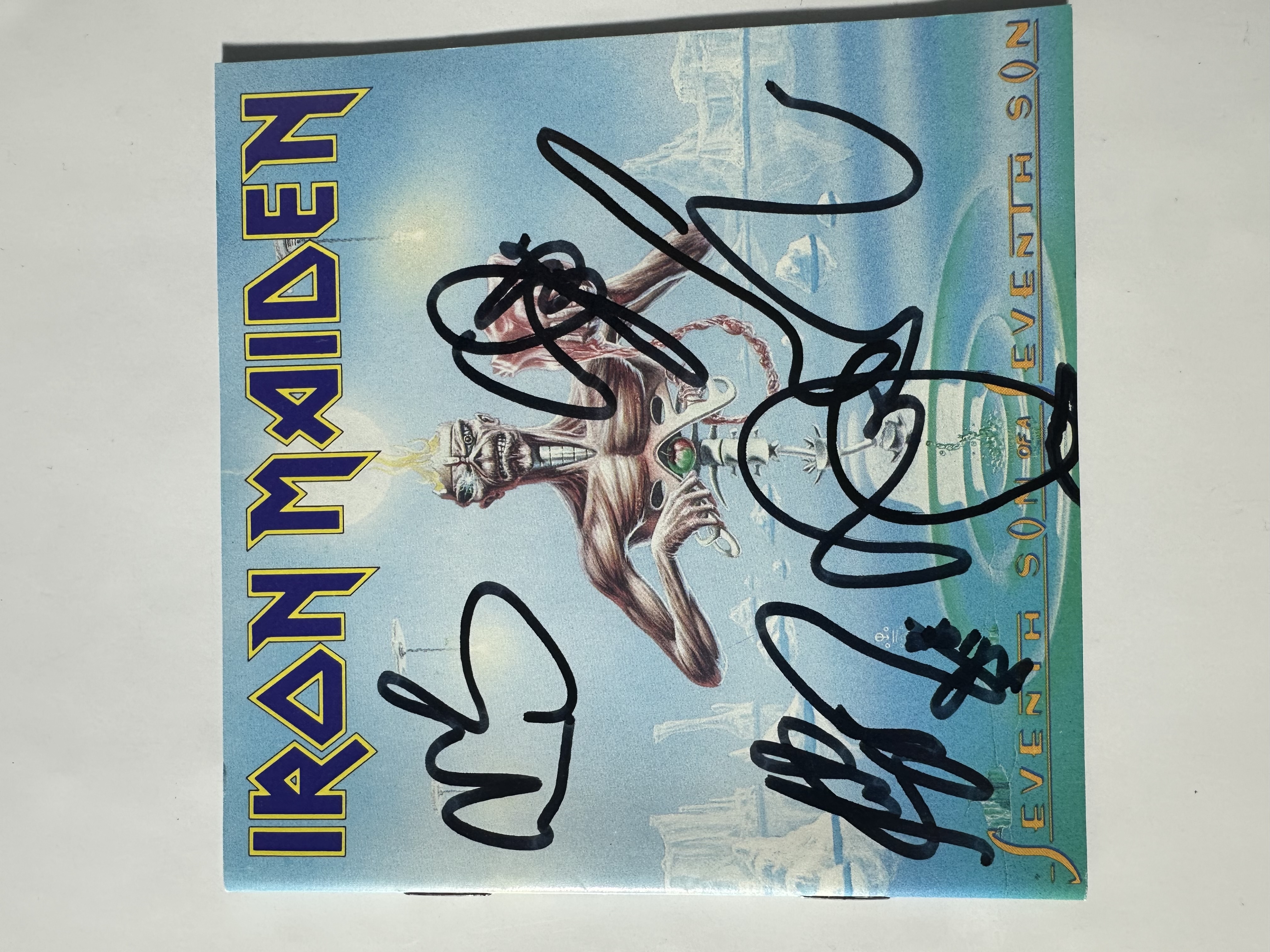 A2250 Iron maiden seventh son of a seventh son signed autographed CD booklet signed by entire band