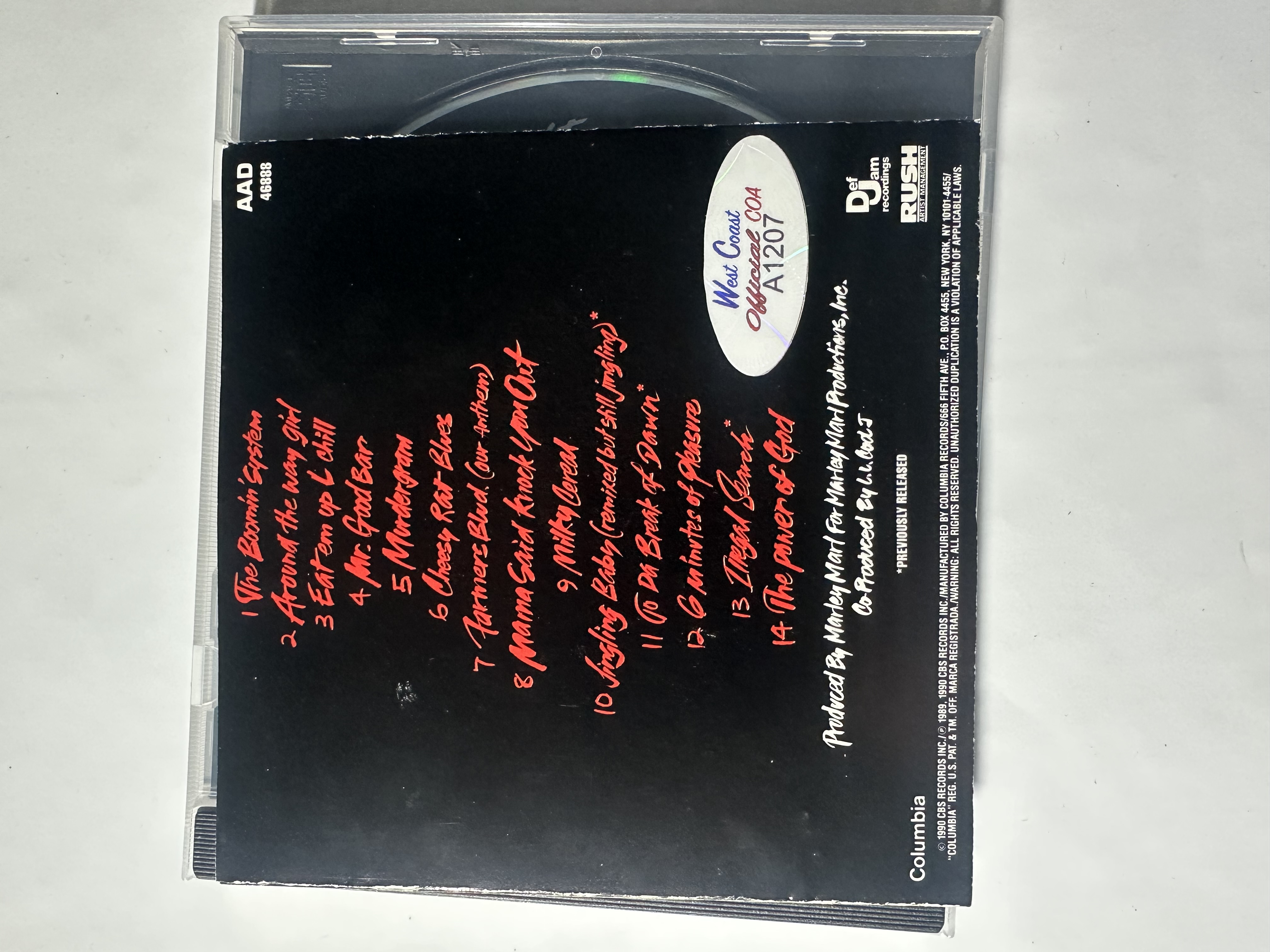 A1207 LL Cool J mama said knock you out signed autograph CD booklet