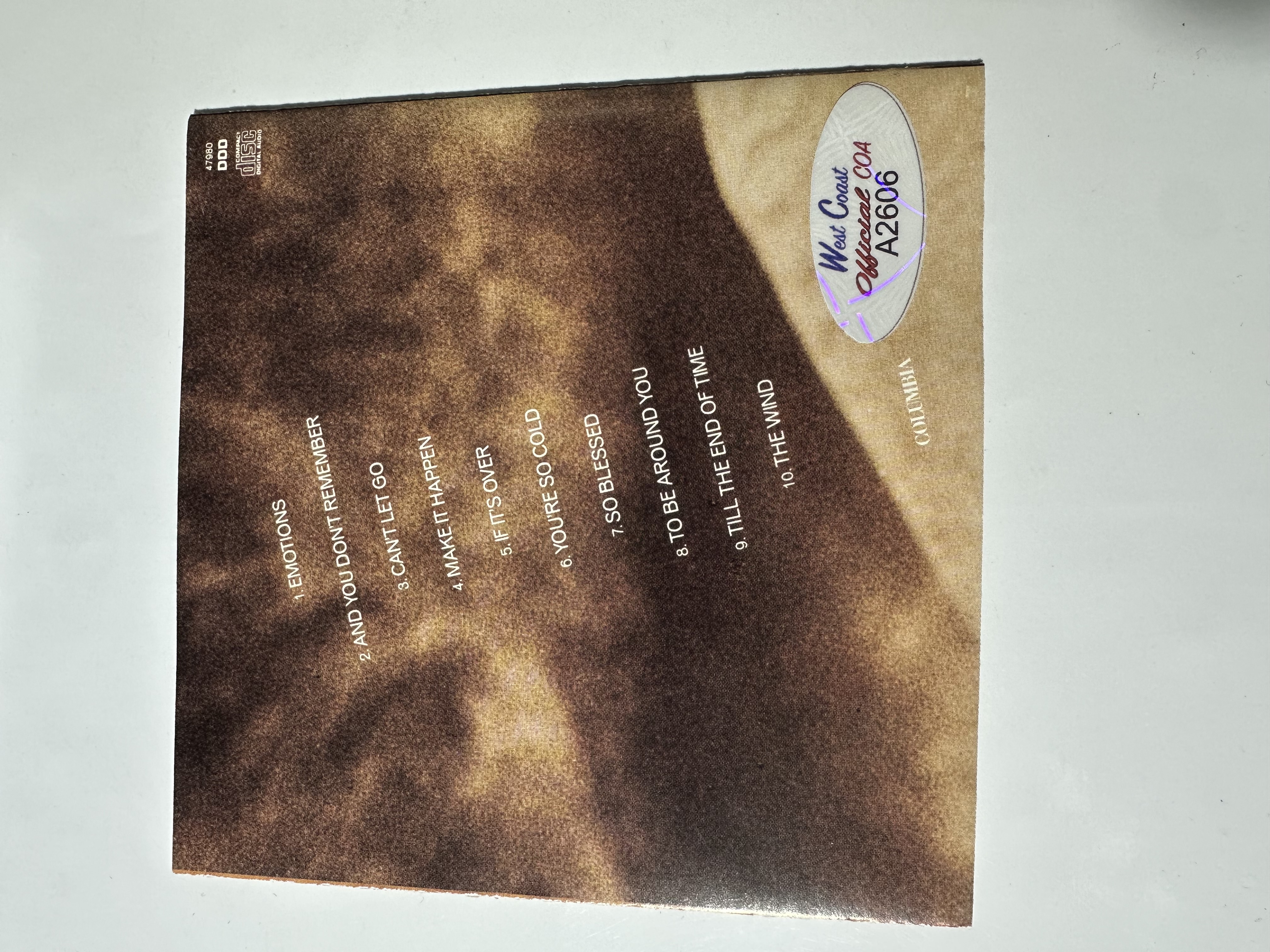 A2606 Mariah Carey emotions signed autographed CD booklet