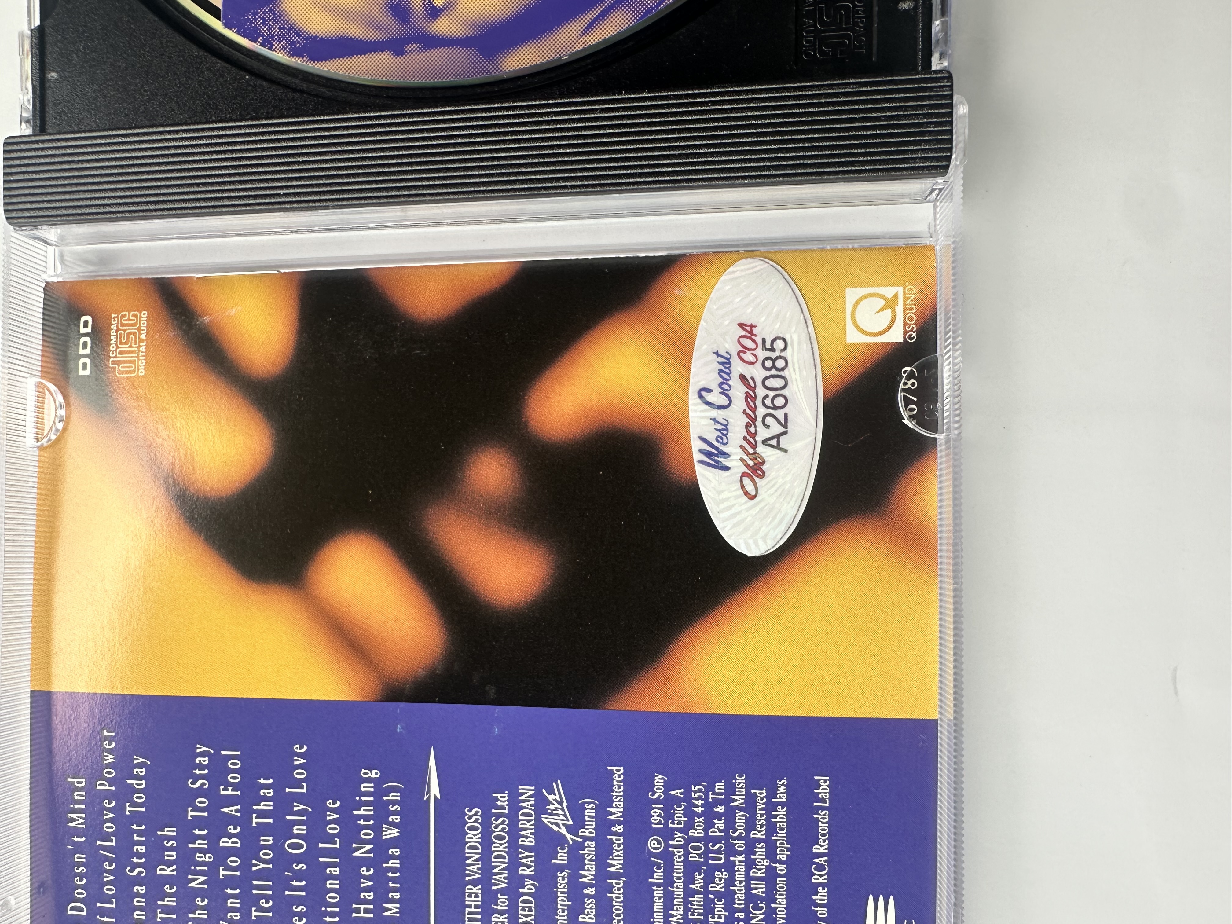 A26085 Luther Vandross power of love signed autographed CD