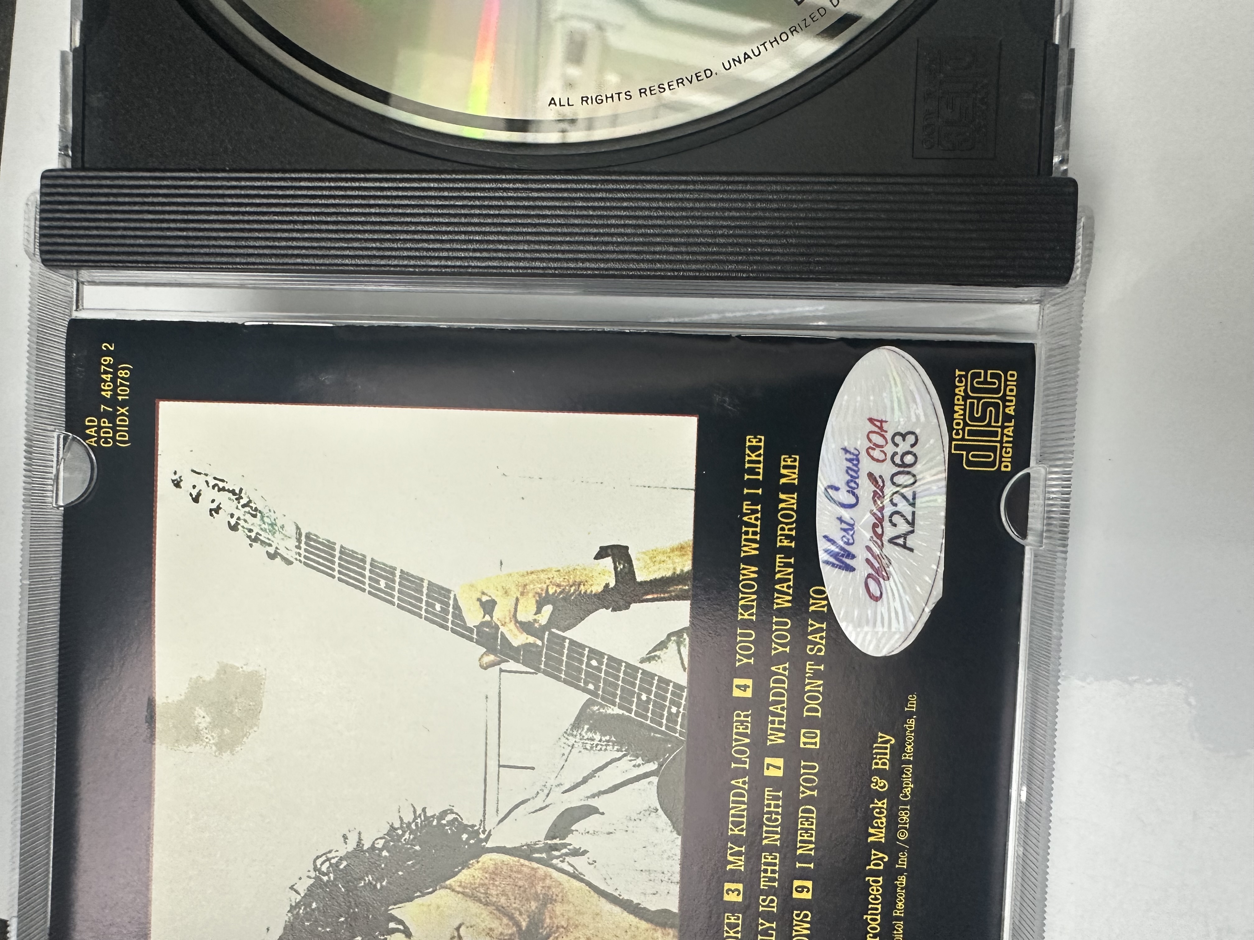 A22063 Billy Squier don’t say no signed autographed CD