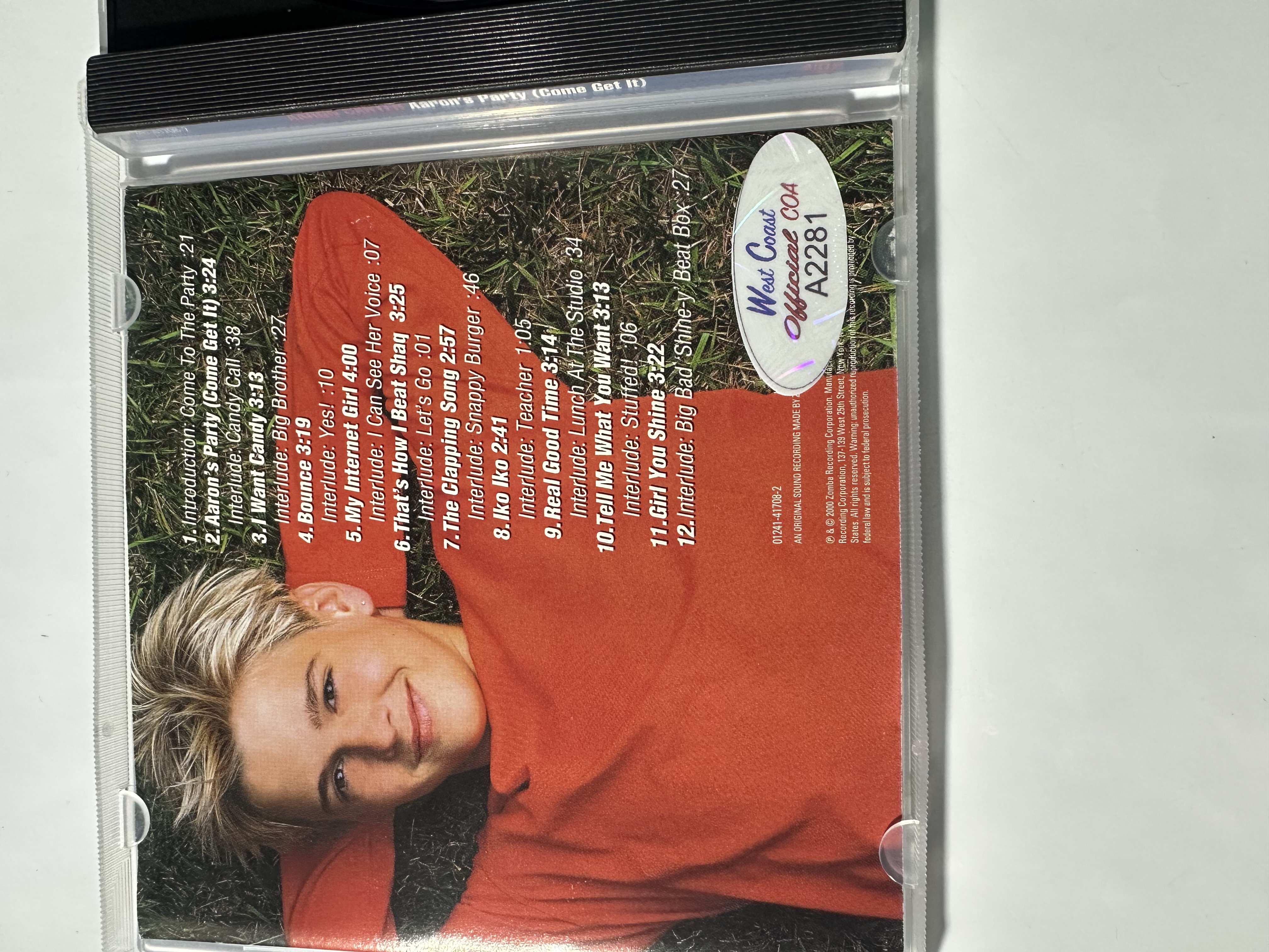 A2281 Aaron Carter Aaron’s party signed autographed CD