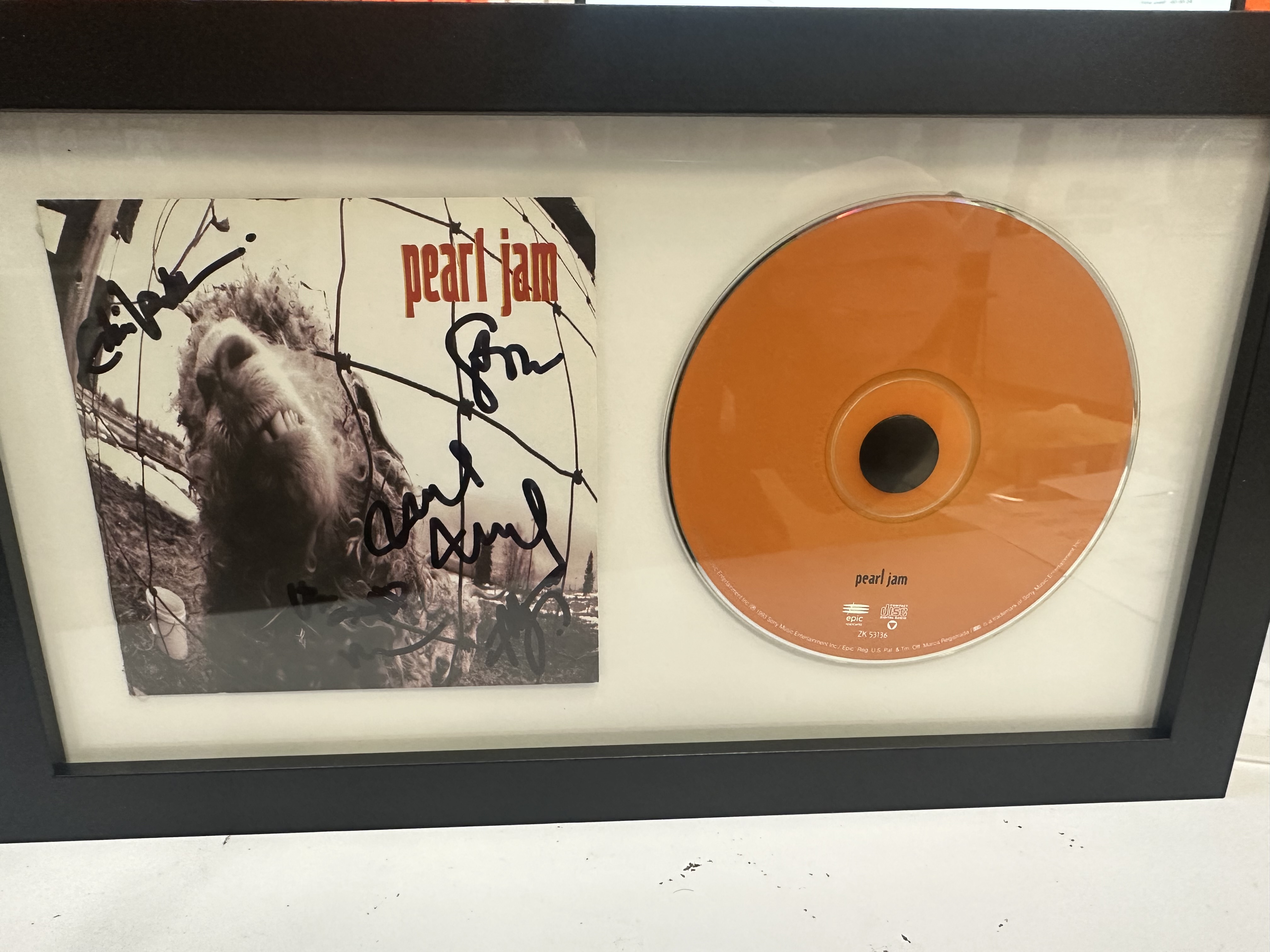 B112382 Pearl Jam signed framed CD 