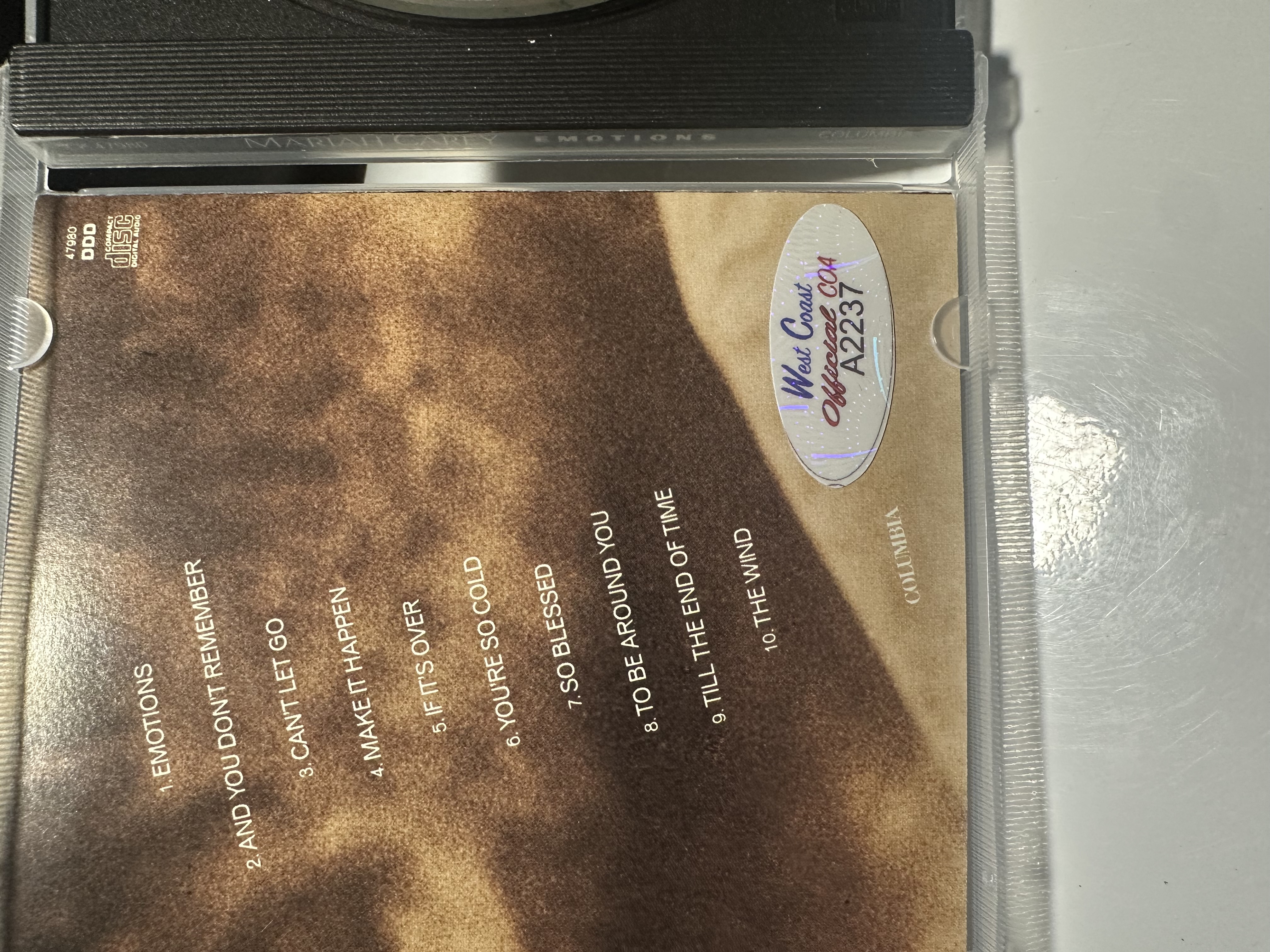 A2237 Mariah Carey emotions signed autograph CD booklet