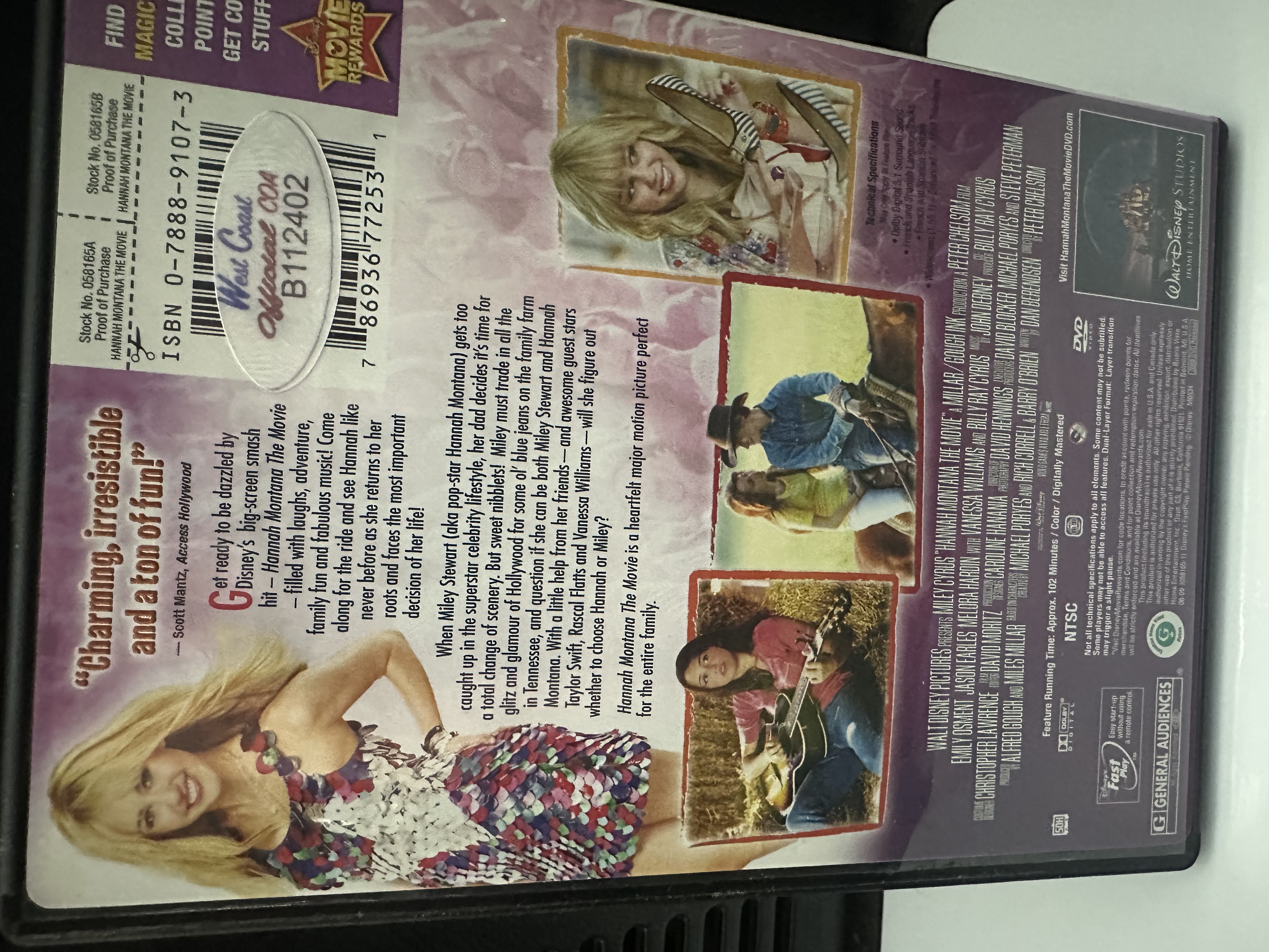 B112402 Hannah Montana the movie signed autographed DVD signed by Miley Cyrus Cyrus