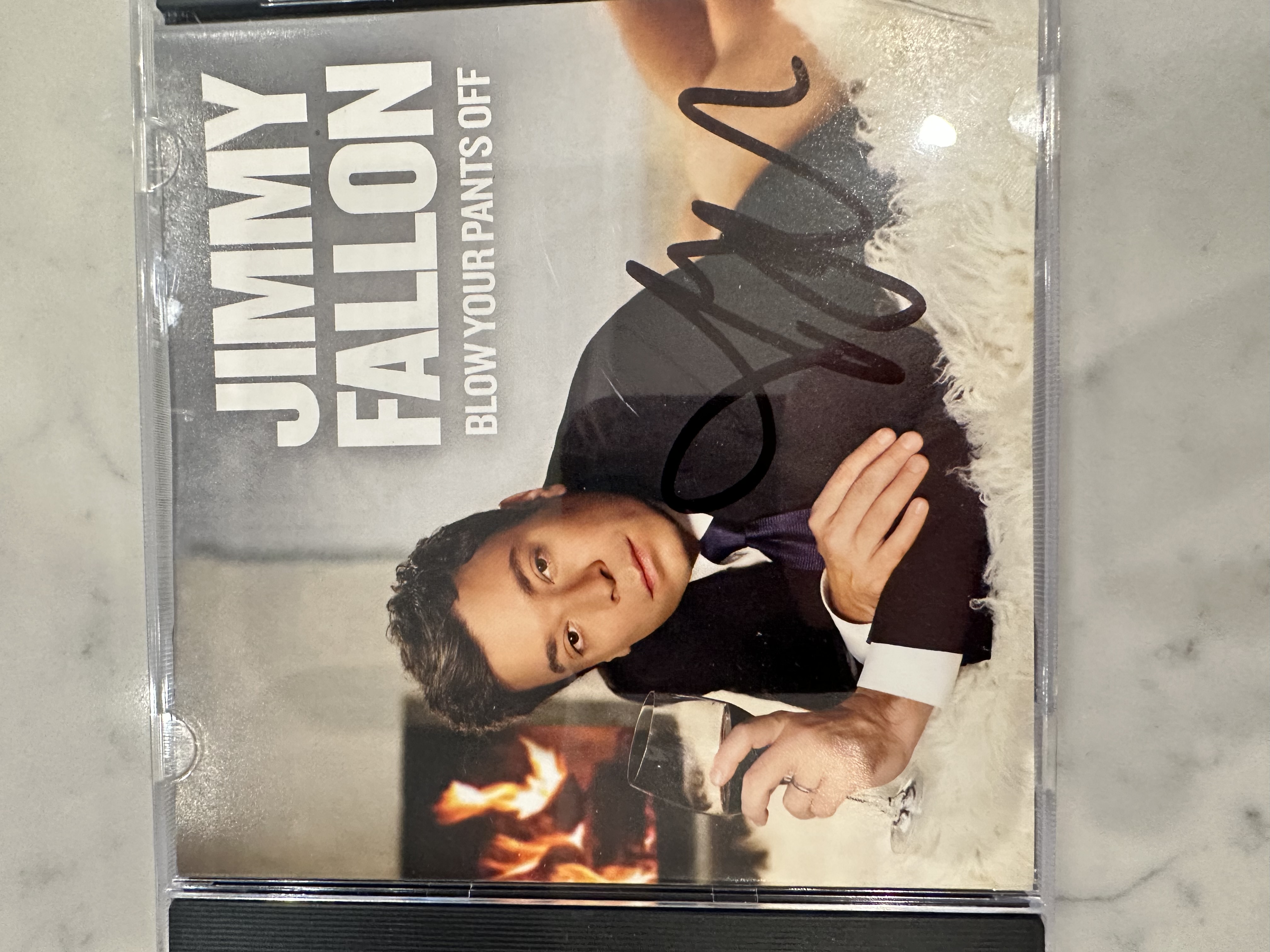 B 112831 Jimmy Fallon blow your pants off signed autographed CD booklet