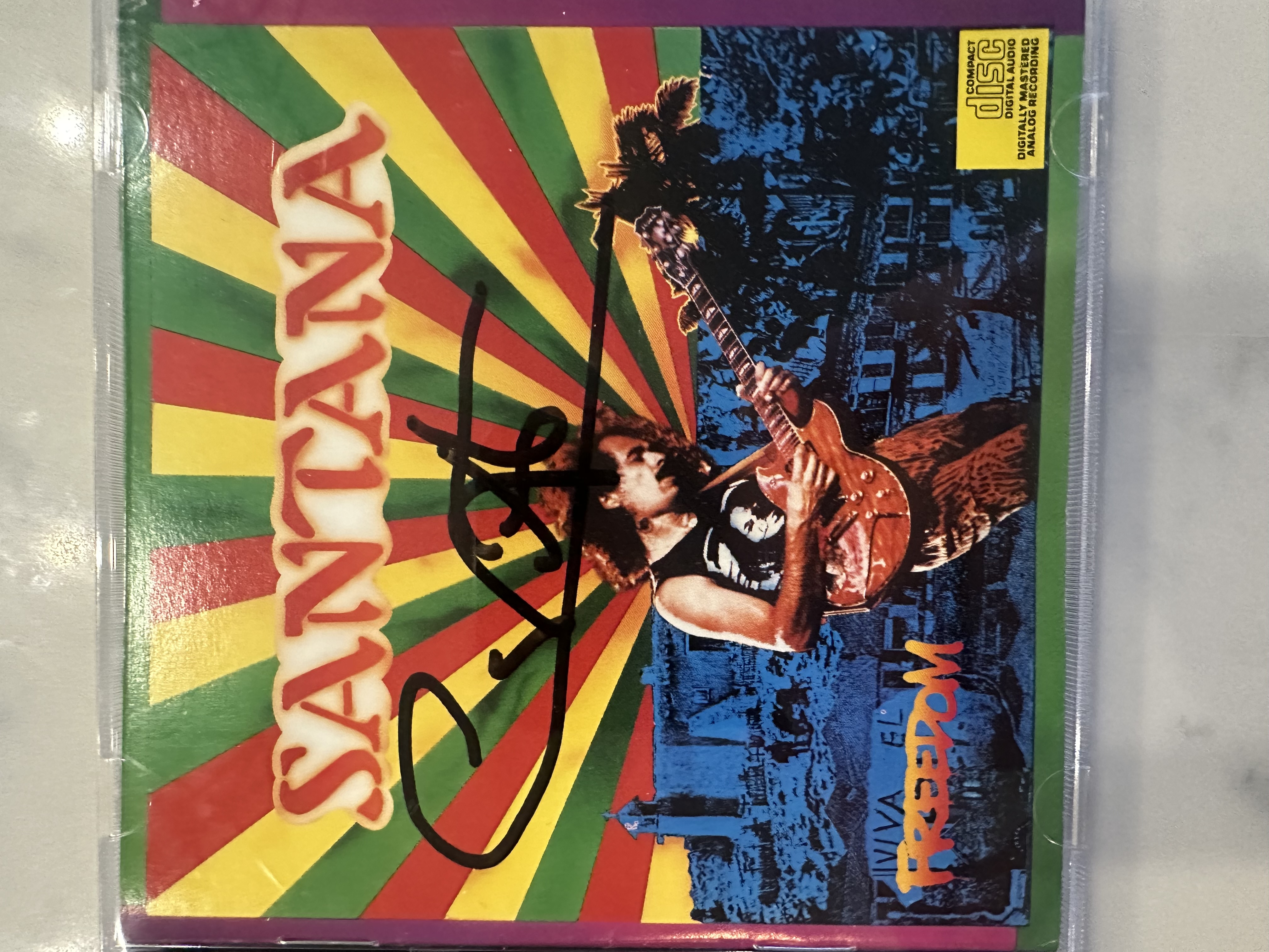 B 112633 Santana freedom, signed autograph CD booklet by Carlos Santana