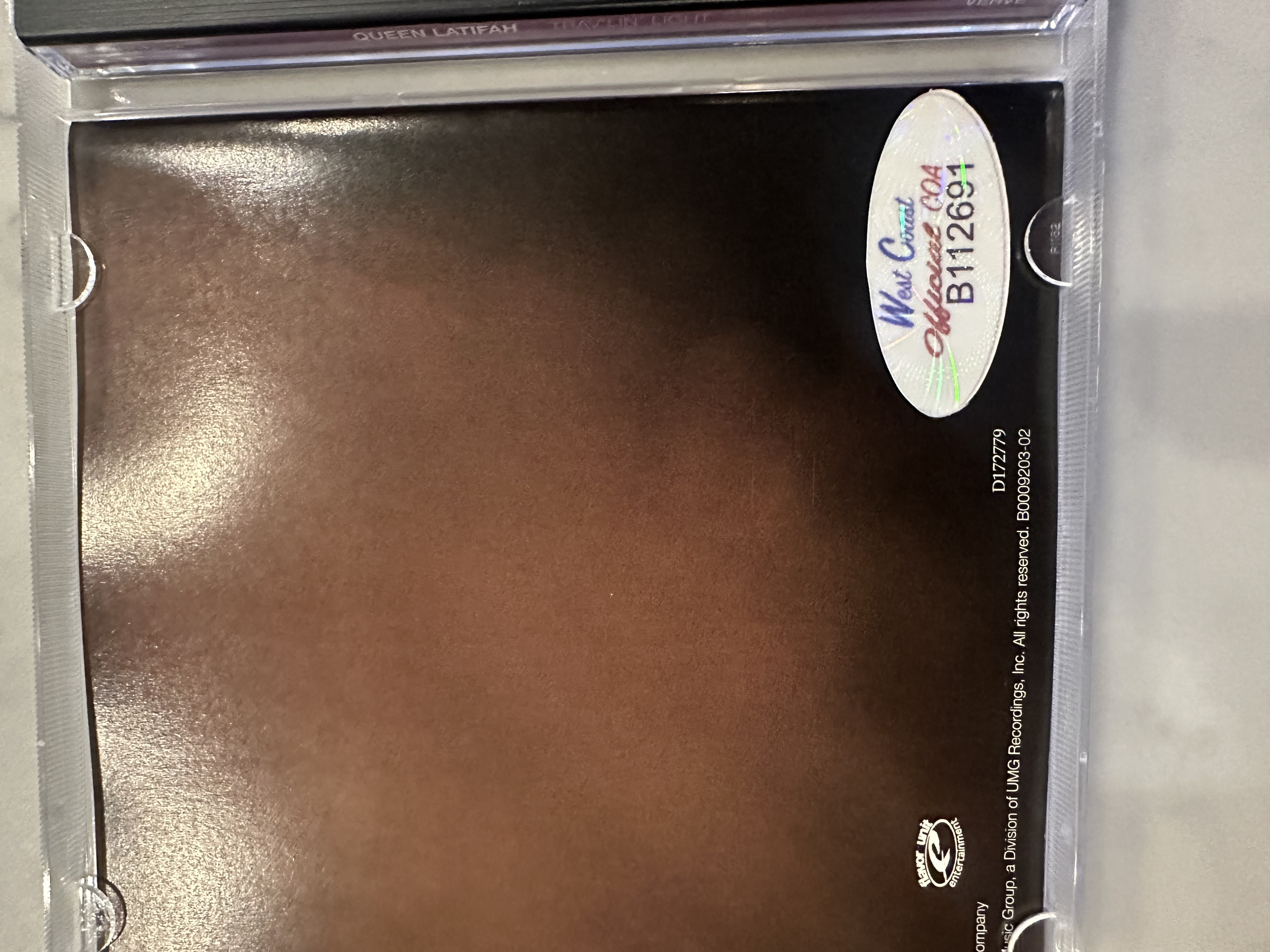 B 112691 Queen Latifah traveling light signed autograph CD