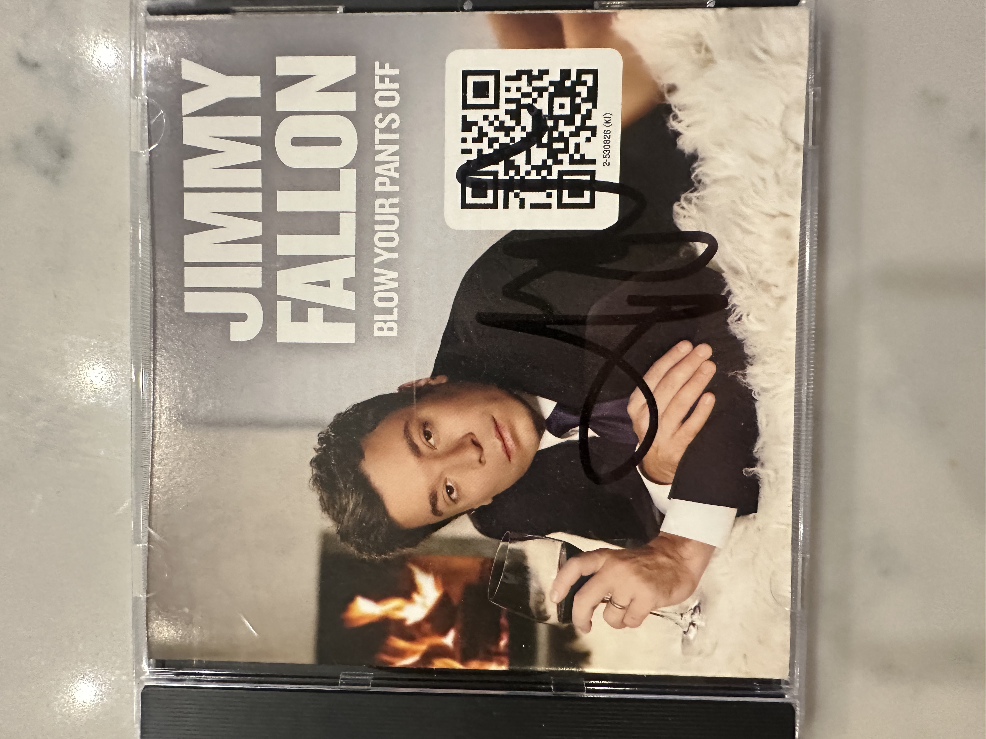 B 112491 Jimmy Fallon blow your pants off, signed autograph CD