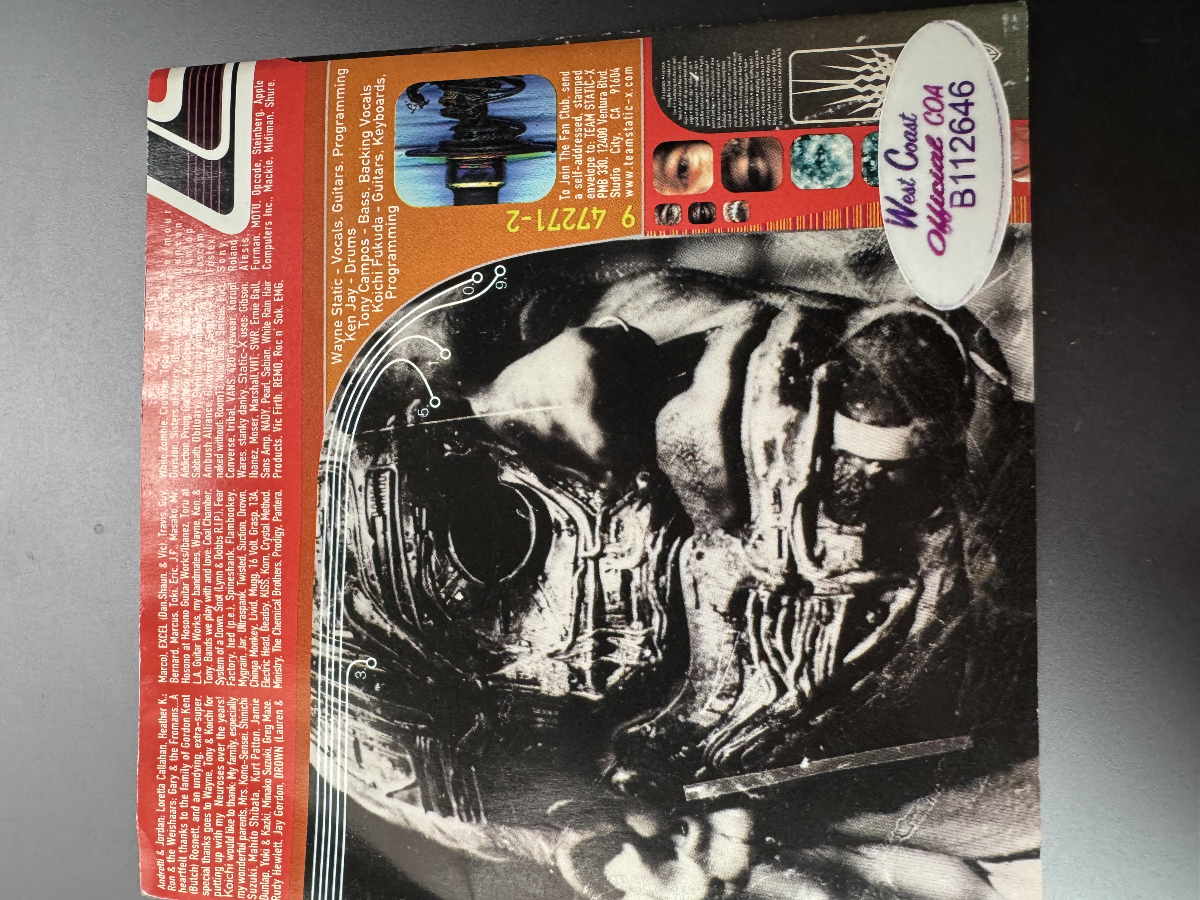 B112646 Static-X Wisconsin death trip signed autograph CD signed by full band