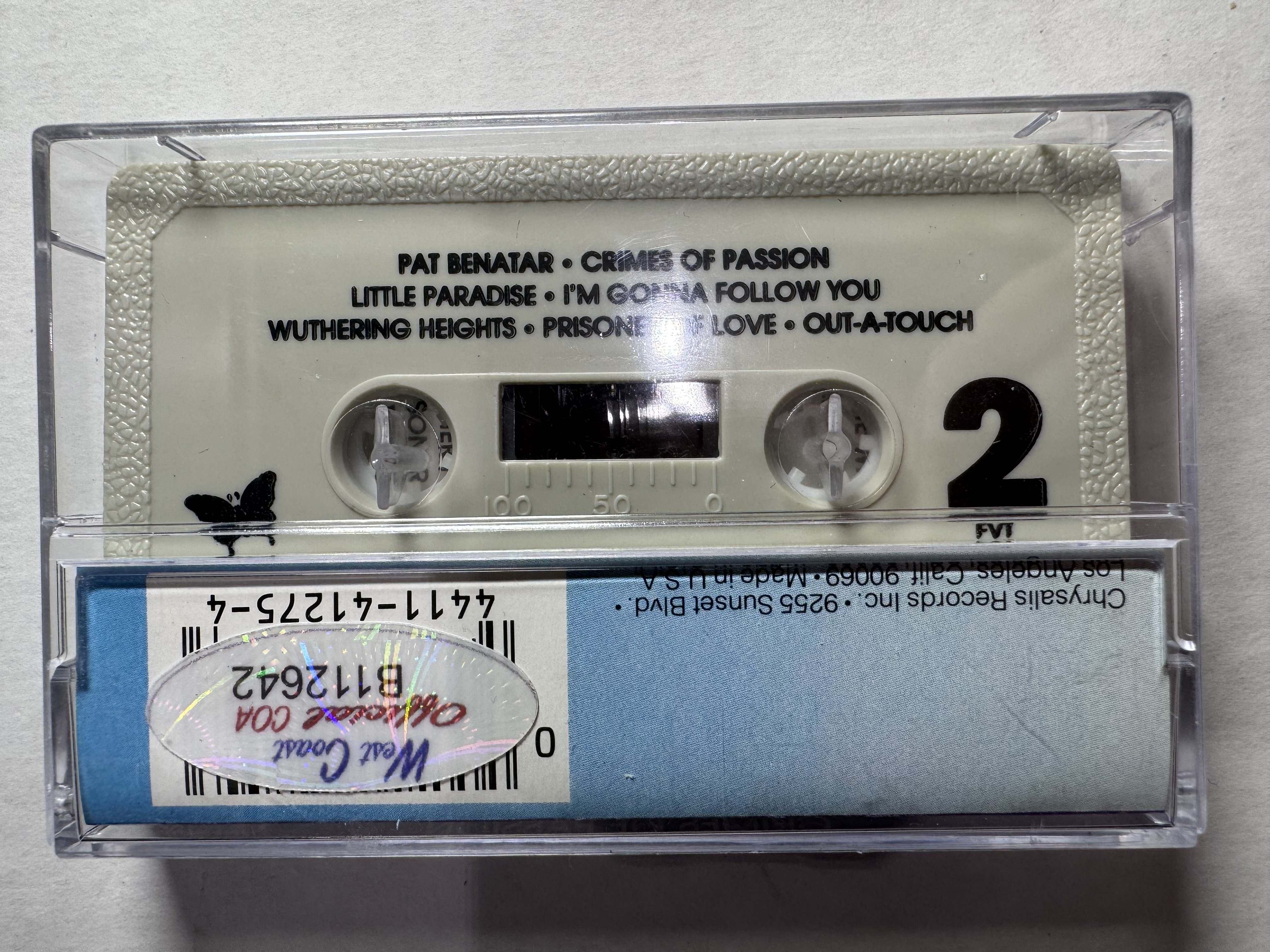 B112642 Pat Benatar crimes of passion signed audio cassette