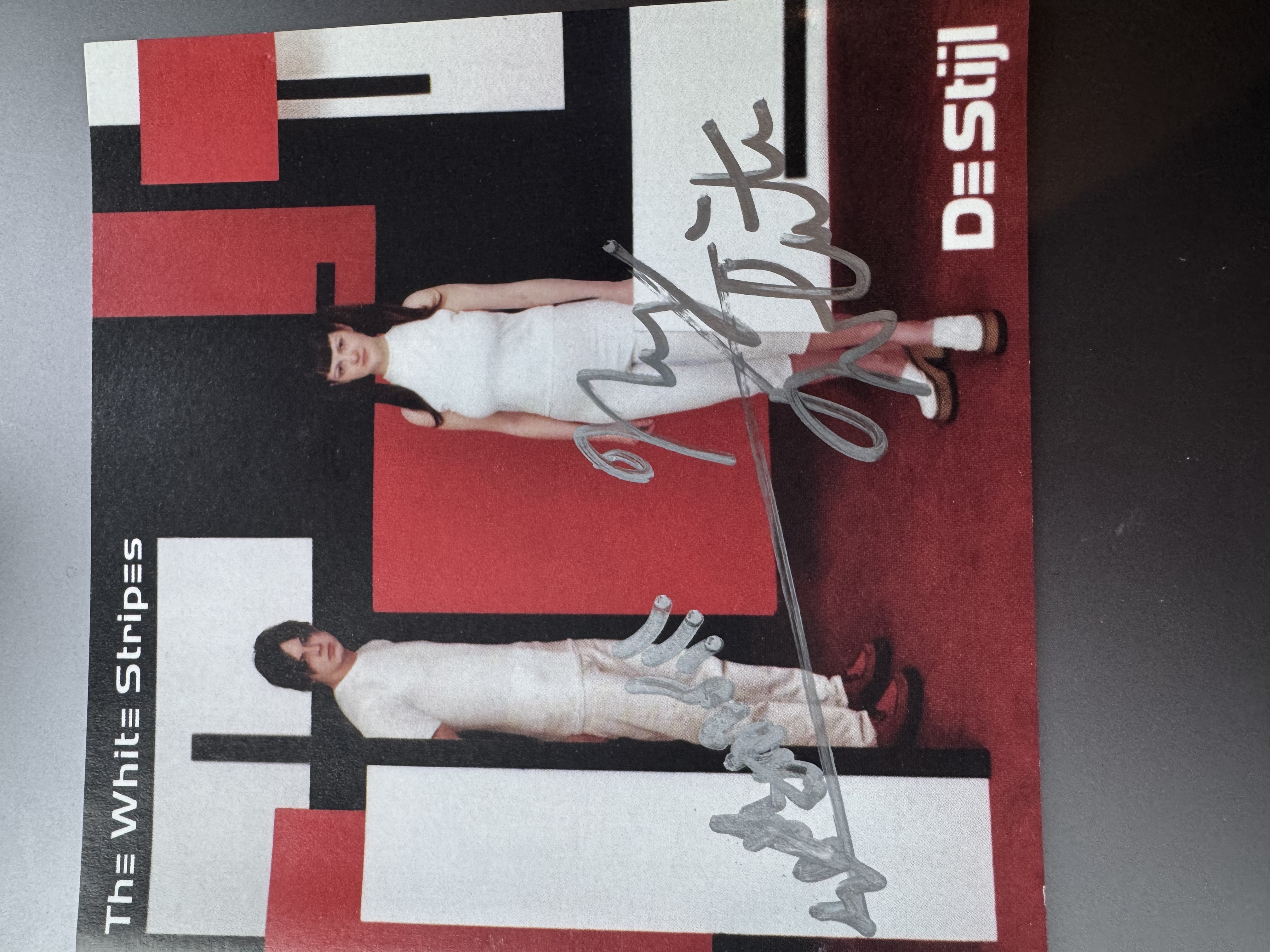 B112875 the white stripes DeStijl signed autograph CV booklet signed by Jack White and Meg White