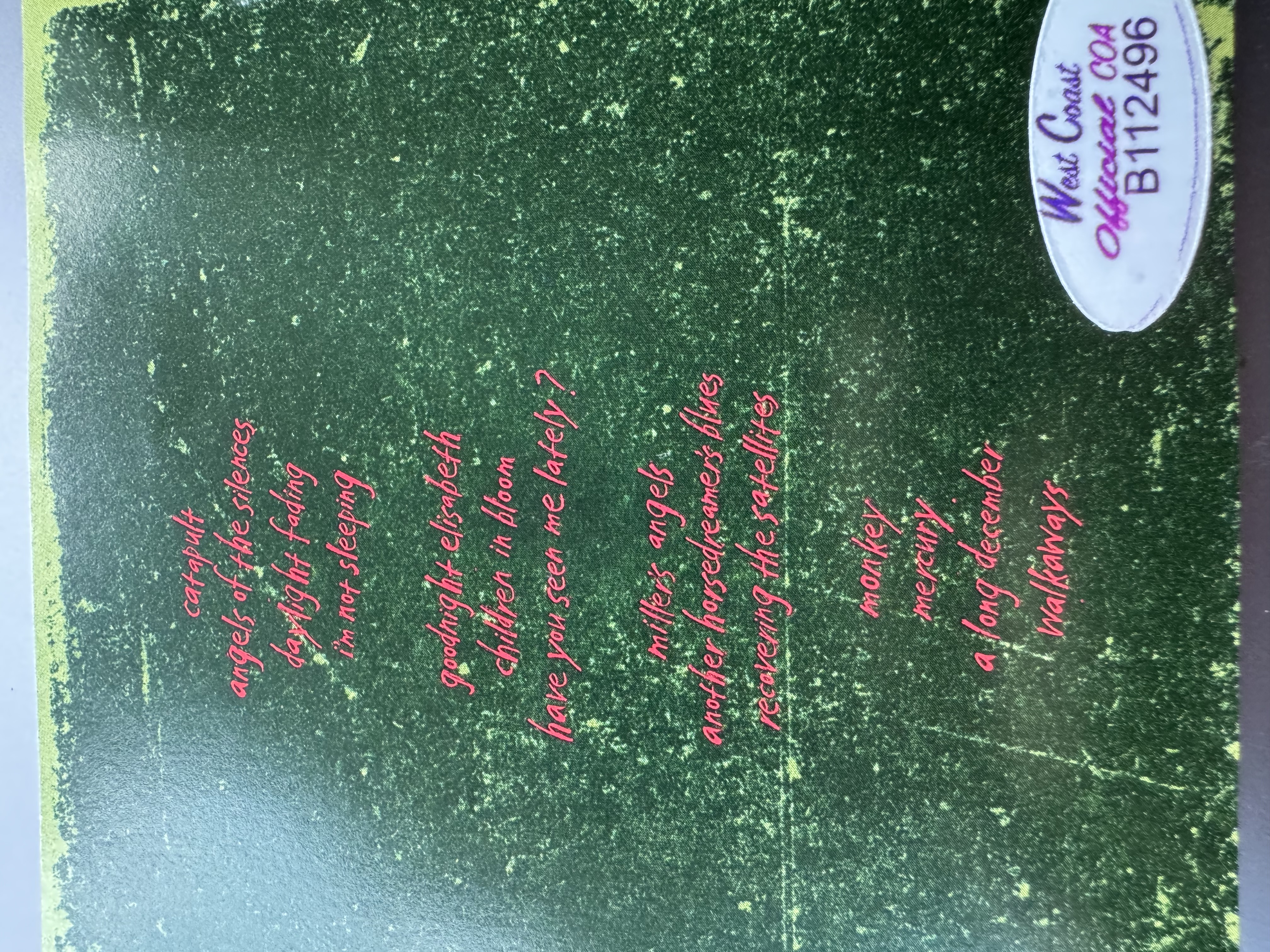 B112496 counting crows recovering the satellites, signed autograph CD booklet signed by full band