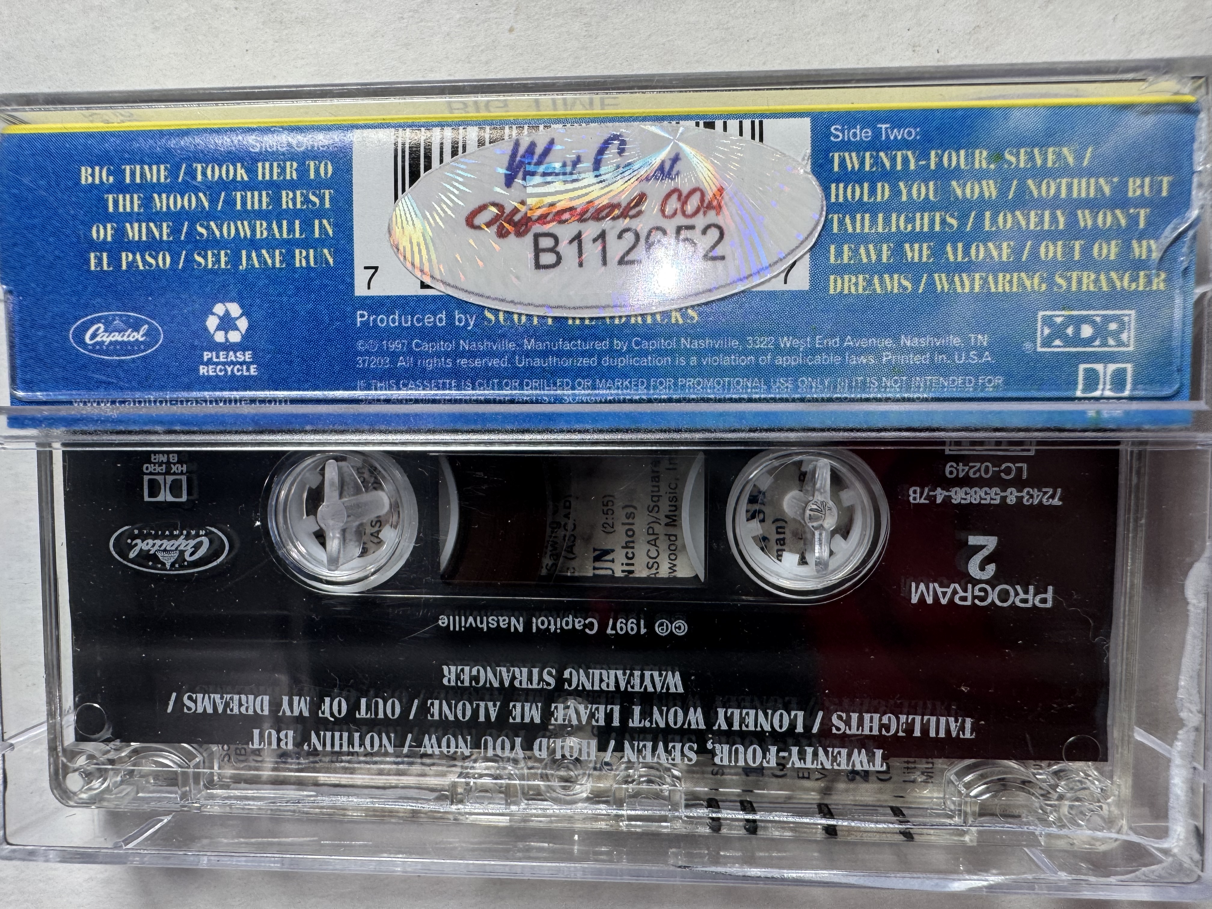 B112652 Trace Adkins, big Time signed, audio cassette