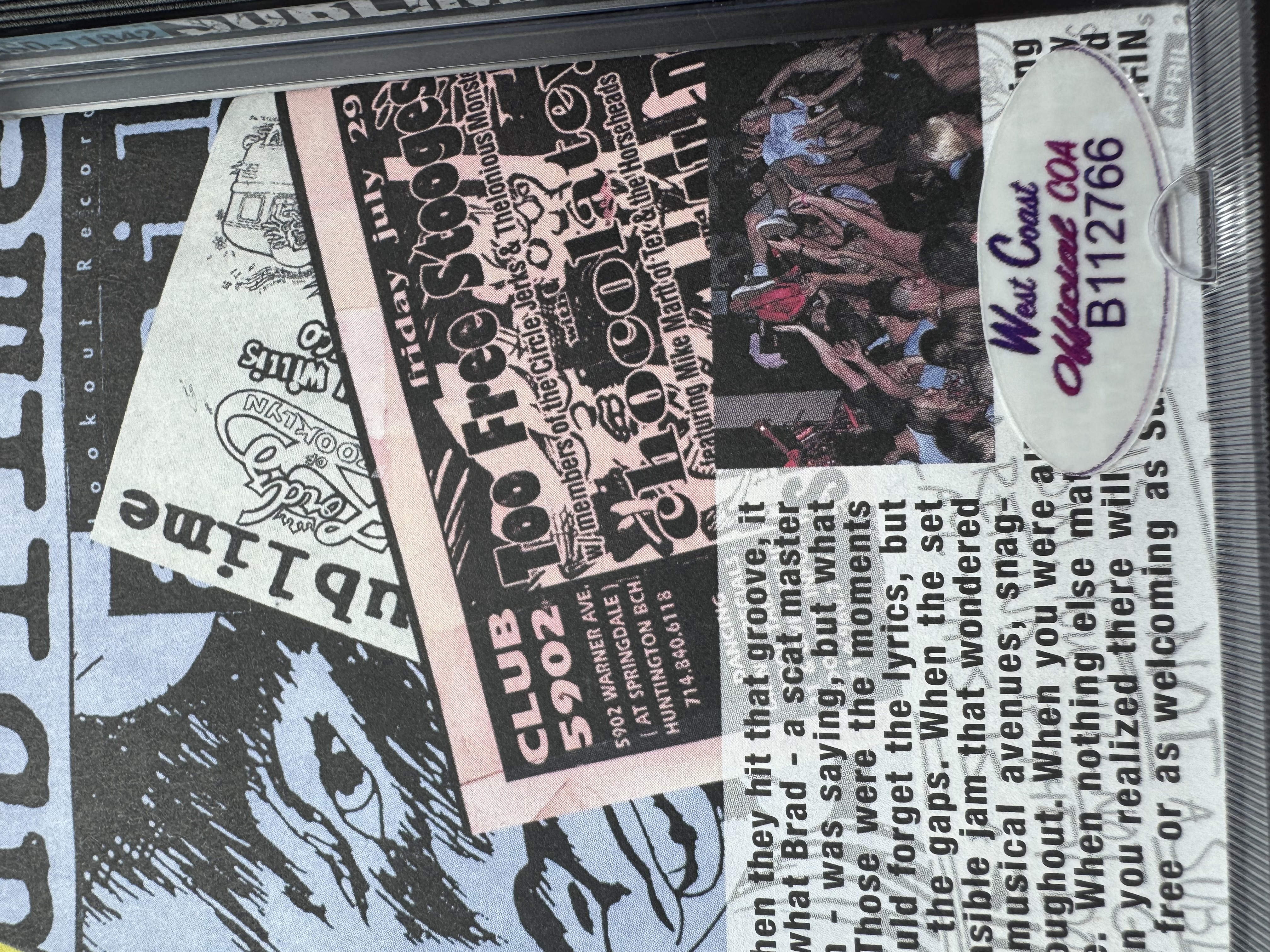 B112766 sublime stand by your van live science CD booklet signed by Eric Wilson