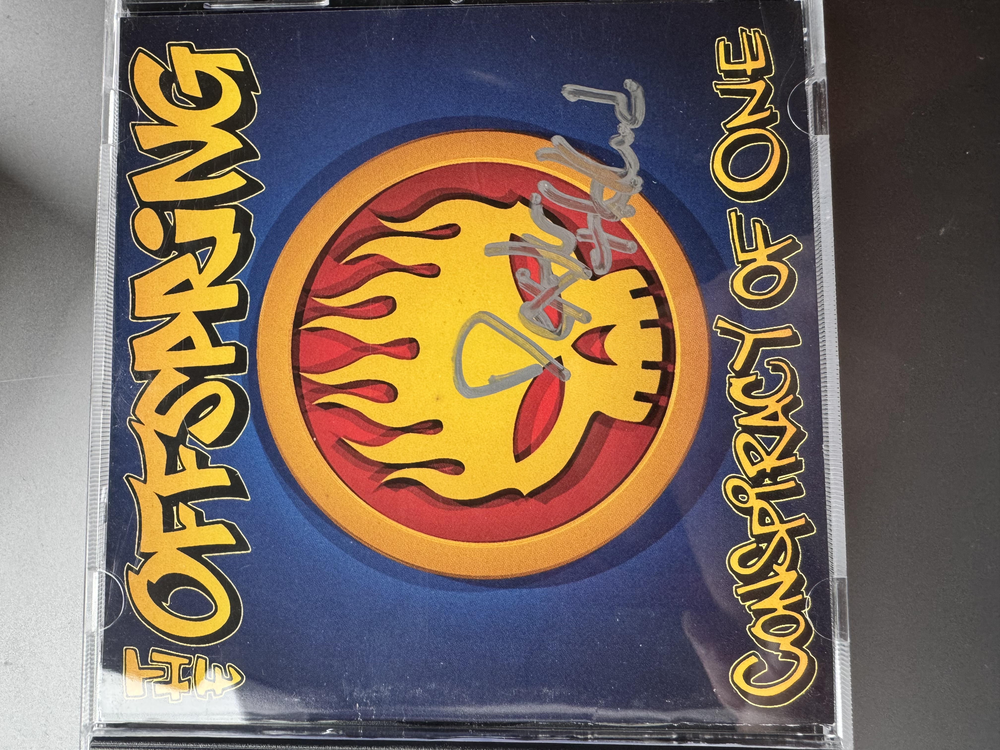 B112595 the offspring conspiracy of one signed by Dexter Holland.