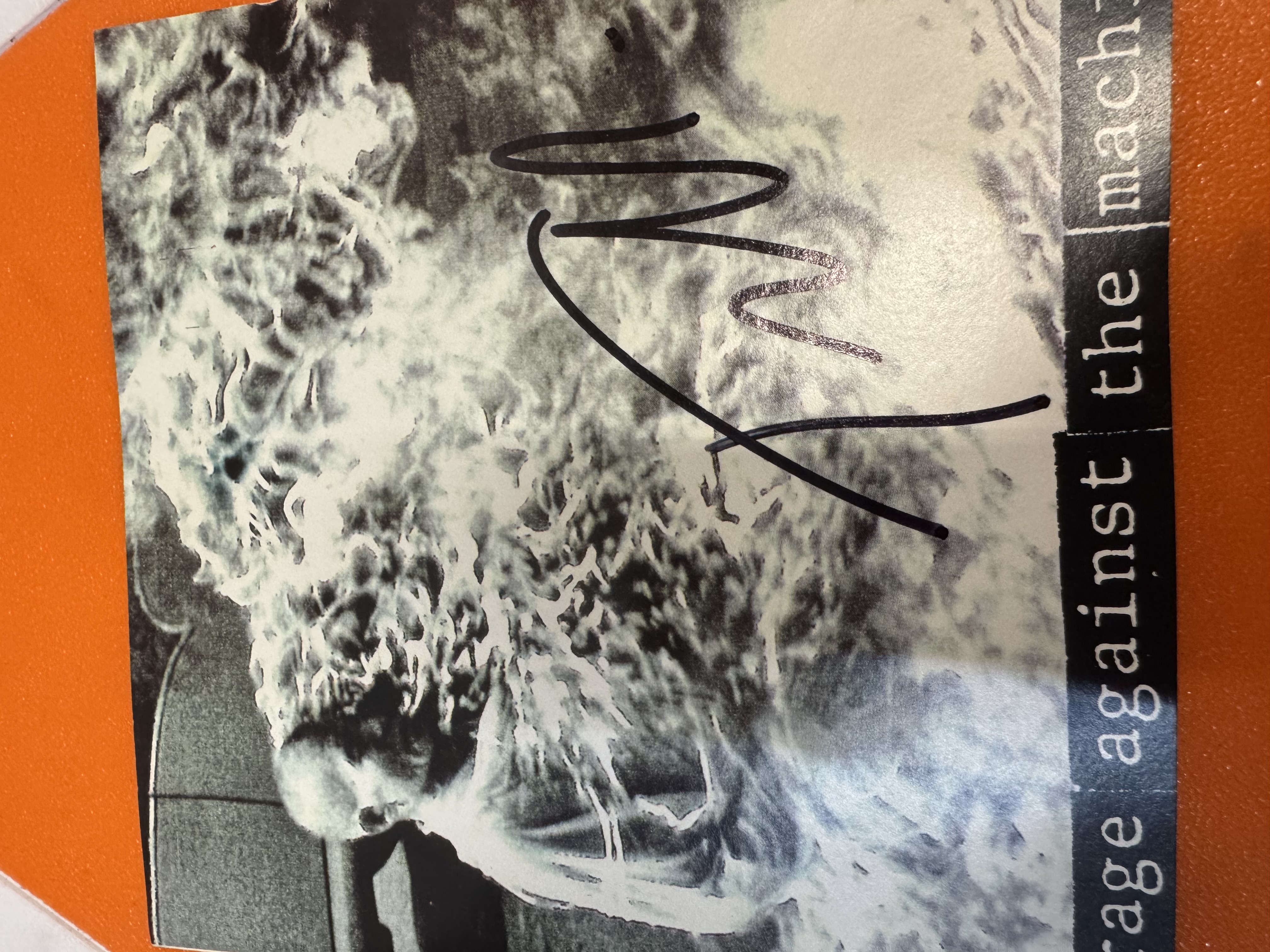 B112495 rage against the machine signed autograph CD signed by guitarist Tom Morello