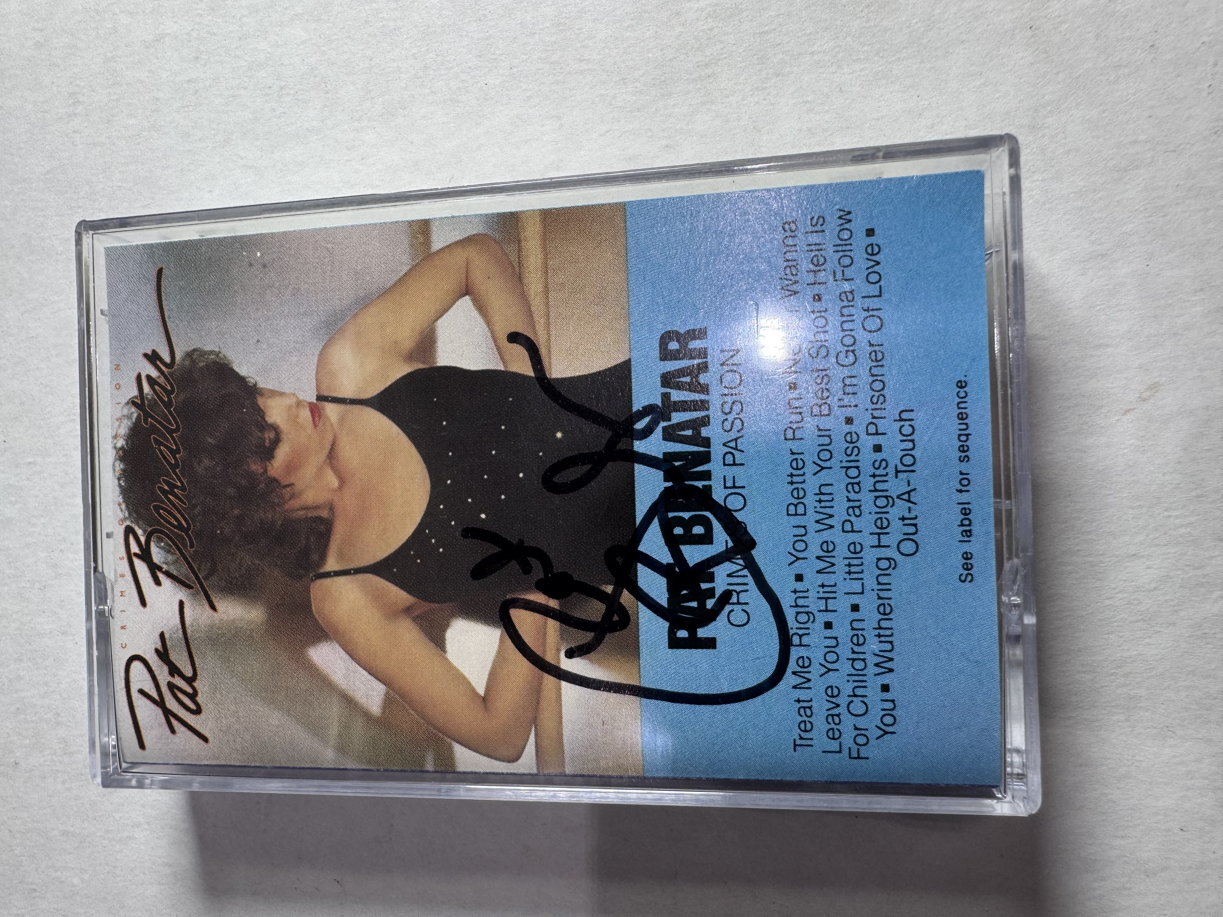 B112642 Pat Benatar crimes of passion signed audio cassette