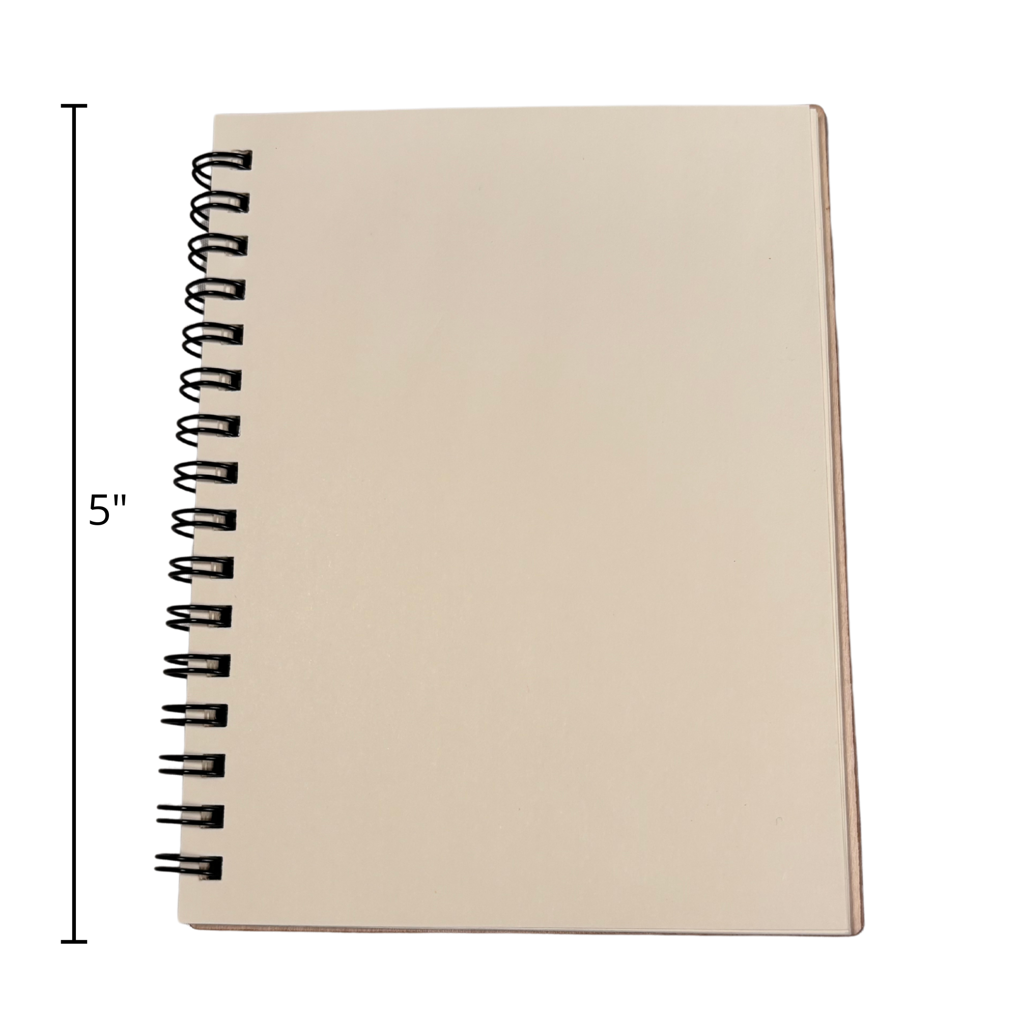 Spiral-bound Wood-Burned notebook with pen