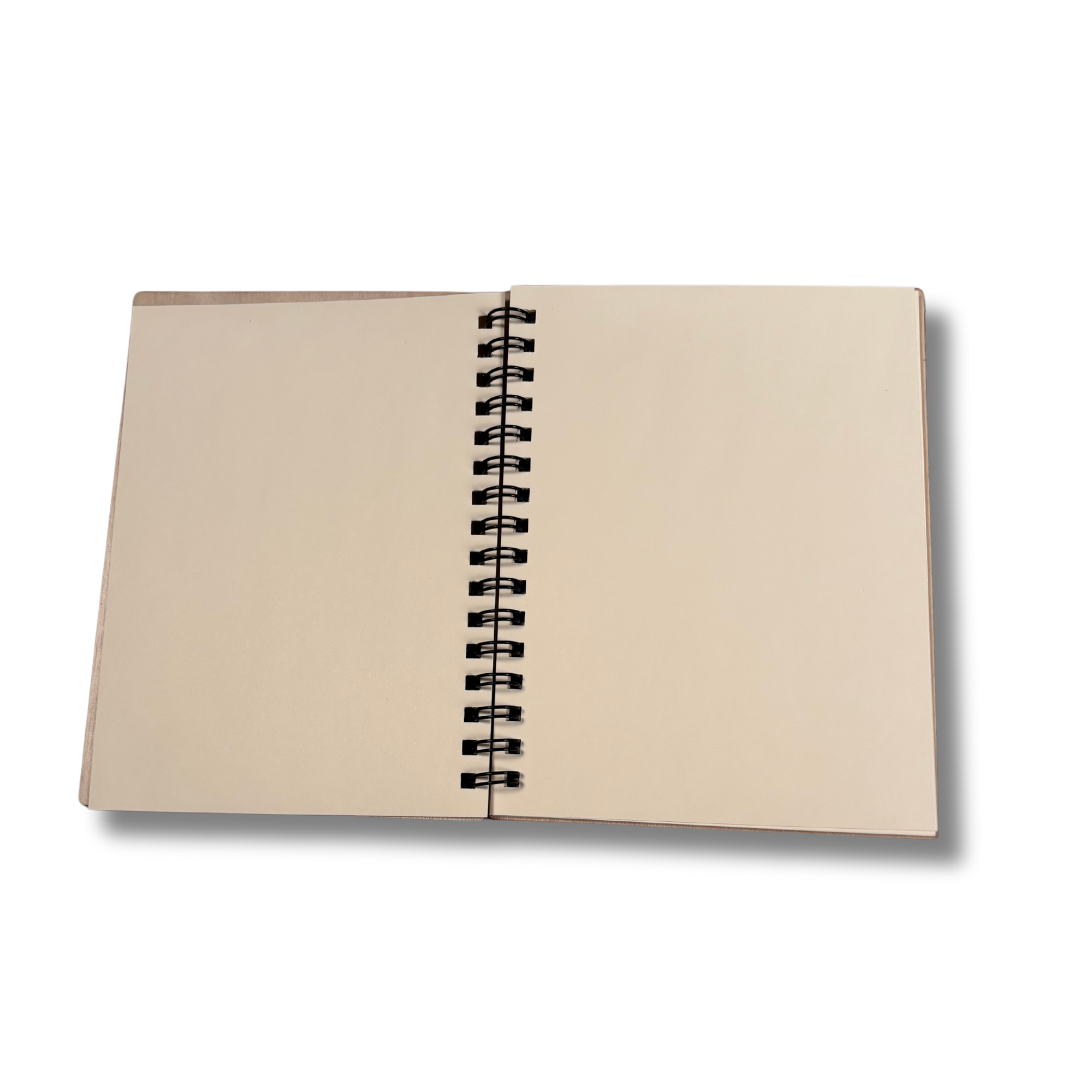 Spiral-bound Wood-Burned notebook with pen