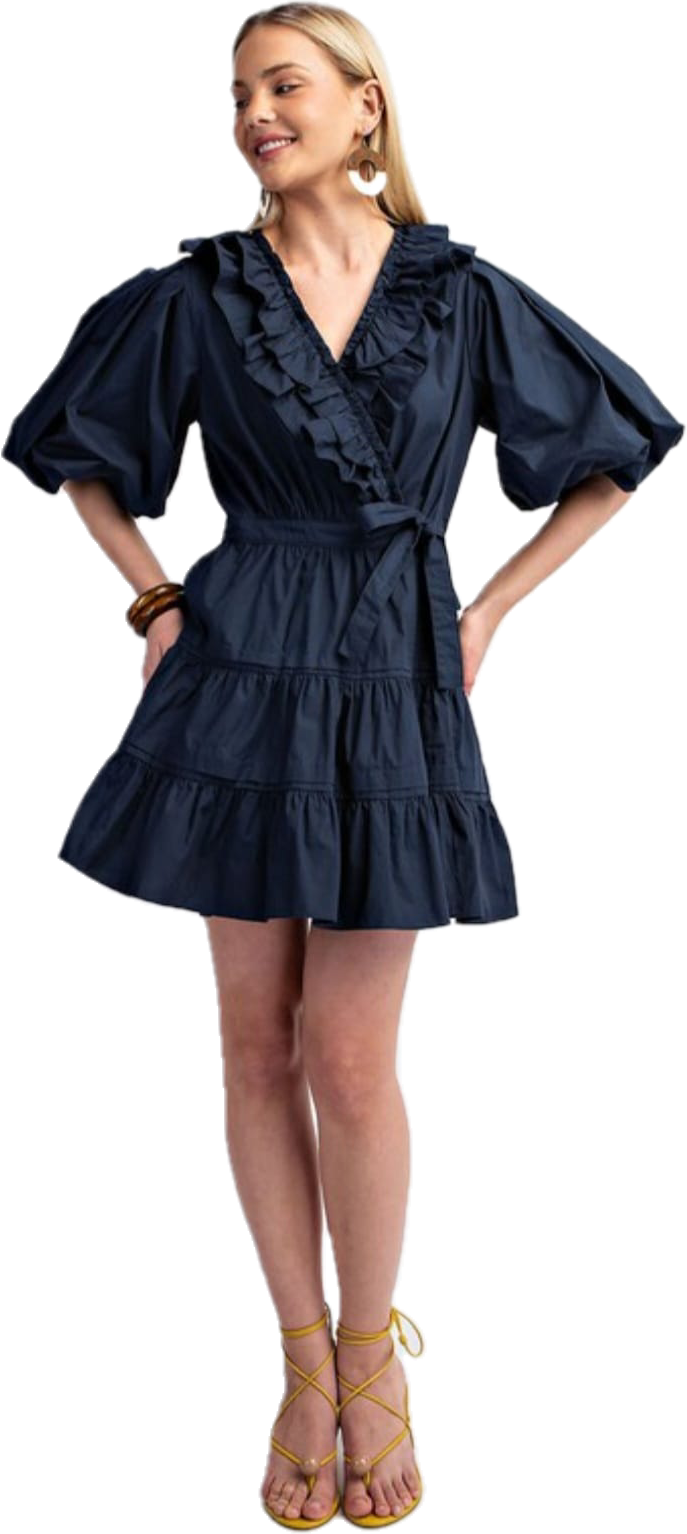 Navy Blue Ruffle Dress