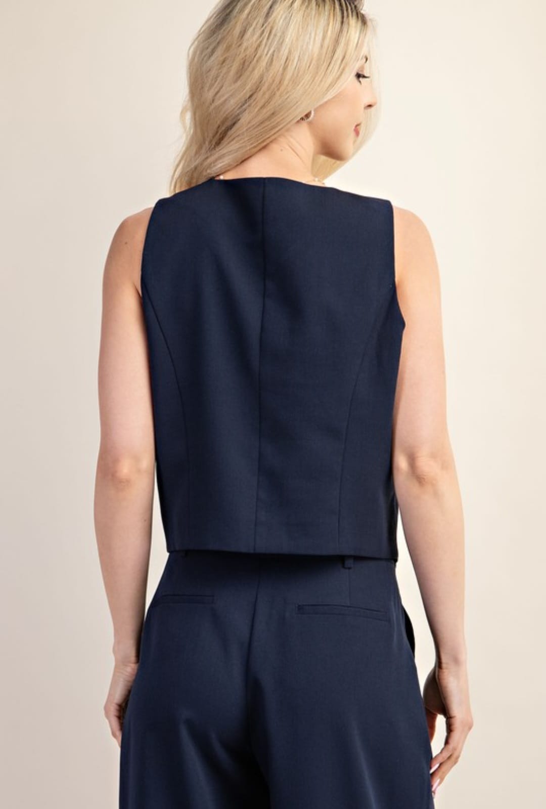 Women's Navy Blue Vest & Pant SET